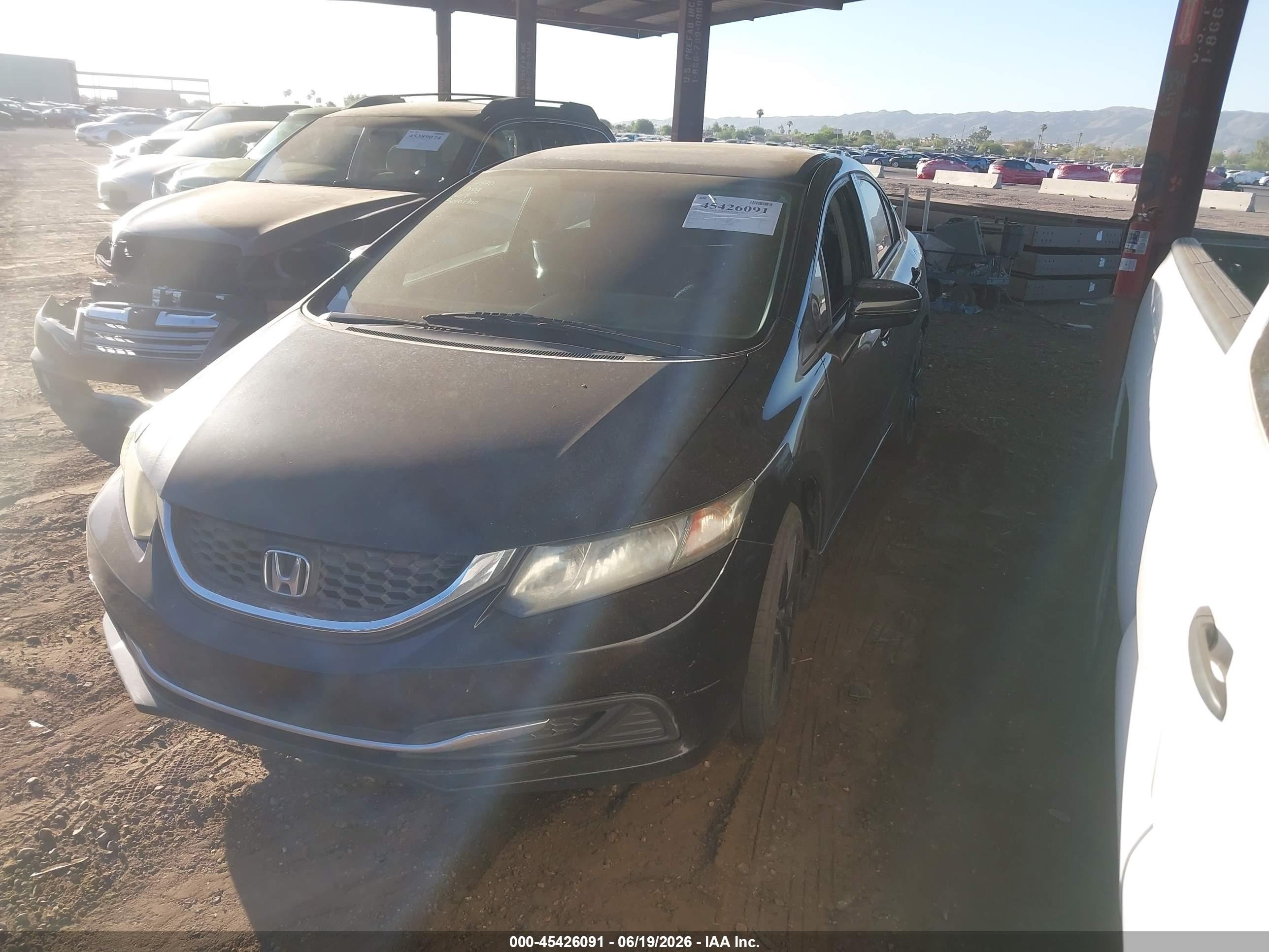 2014 Honda Civic Lx Black vin: 19XFB2F50EE048325