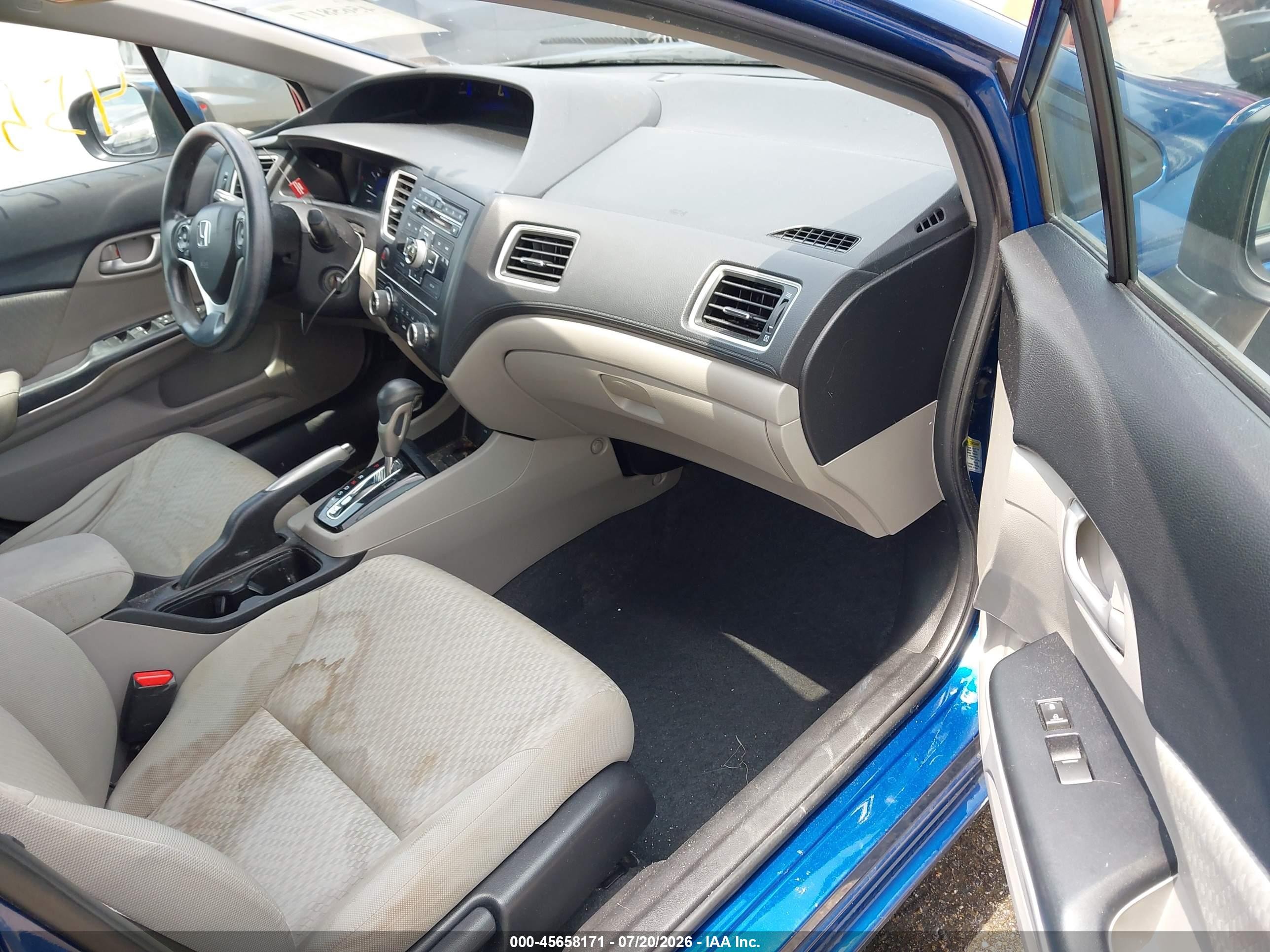 2014 Honda Civic Lx Blue vin: 19XFB2F50EE049572