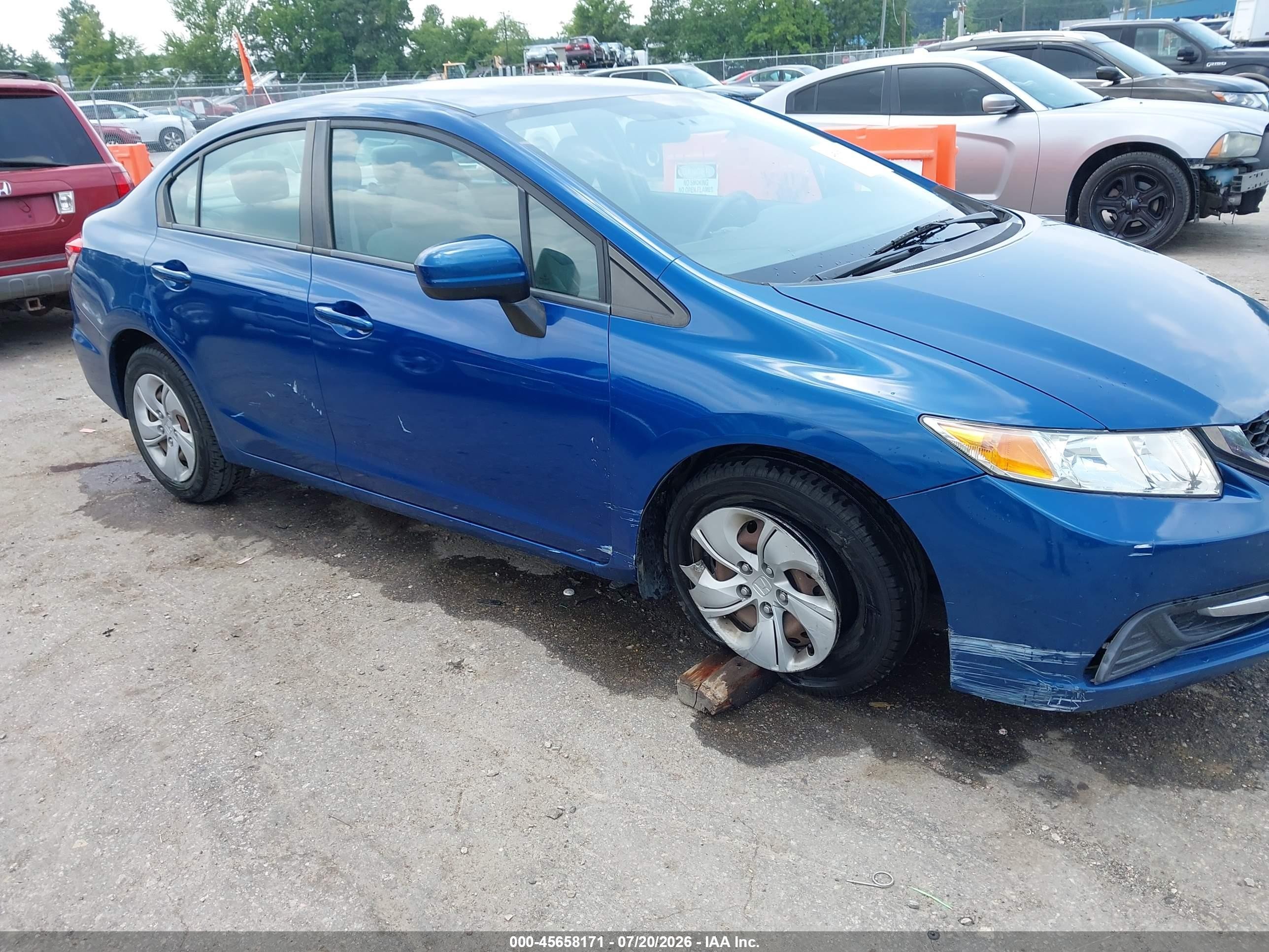 2014 Honda Civic Lx Blue vin: 19XFB2F50EE049572