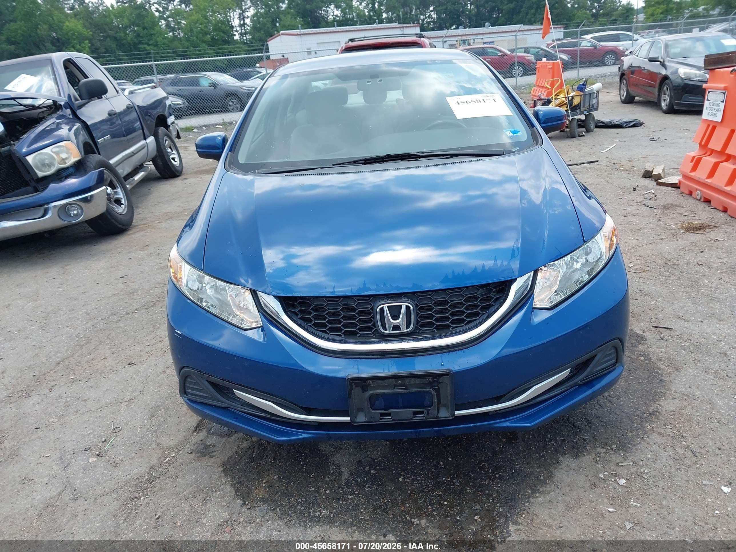 2014 Honda Civic Lx Blue vin: 19XFB2F50EE049572