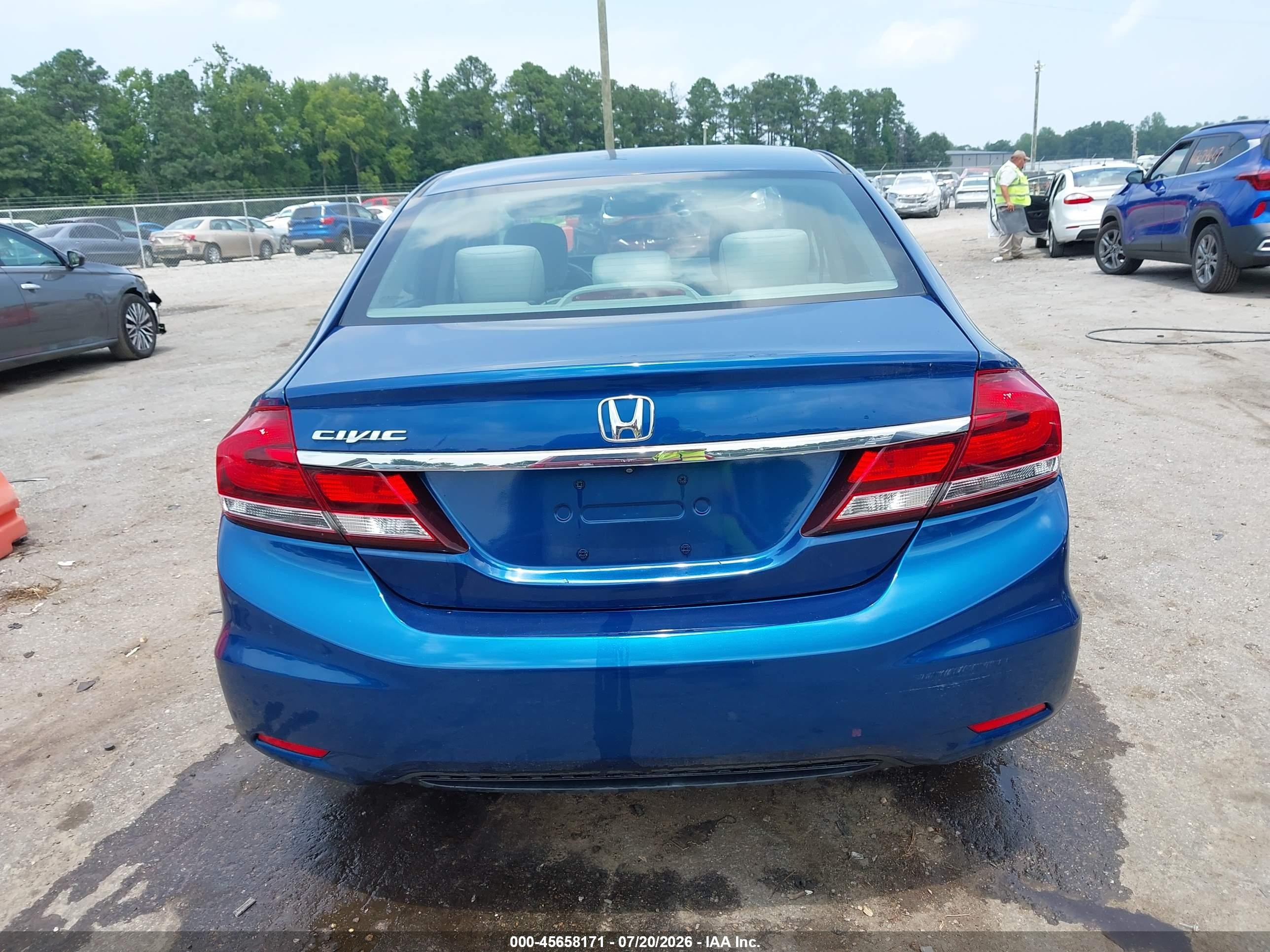 2014 Honda Civic Lx Blue vin: 19XFB2F50EE049572