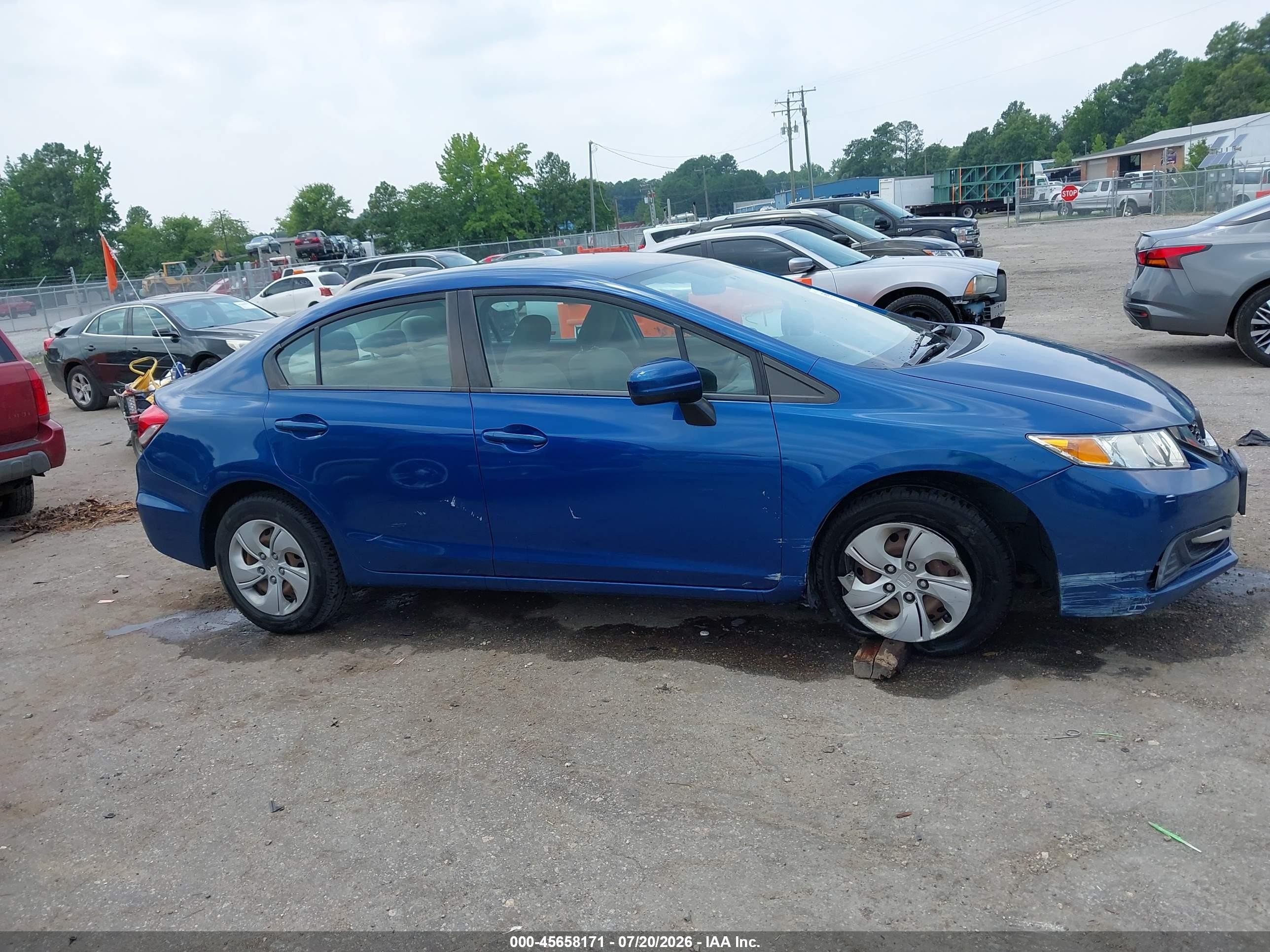 2014 Honda Civic Lx Blue vin: 19XFB2F50EE049572