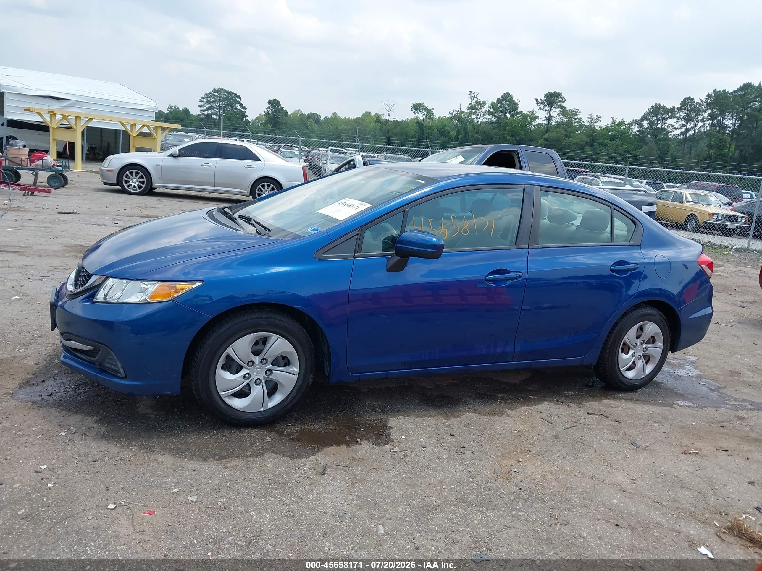 2014 Honda Civic Lx Blue vin: 19XFB2F50EE049572