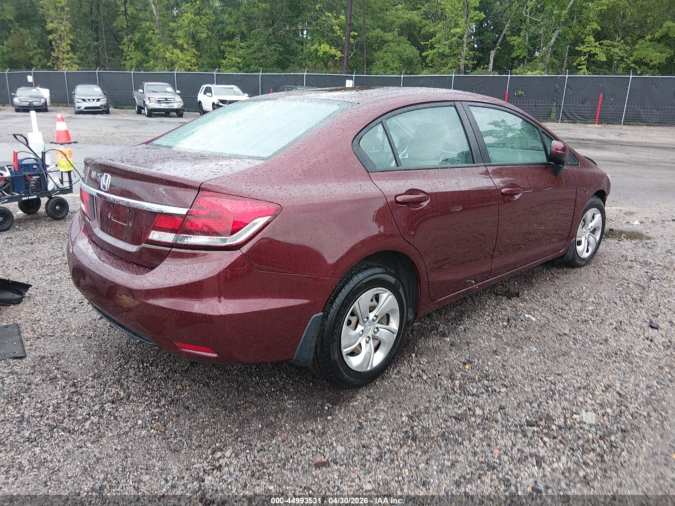 2014 Honda Civic Lx Red vin: 19XFB2F50EE068140