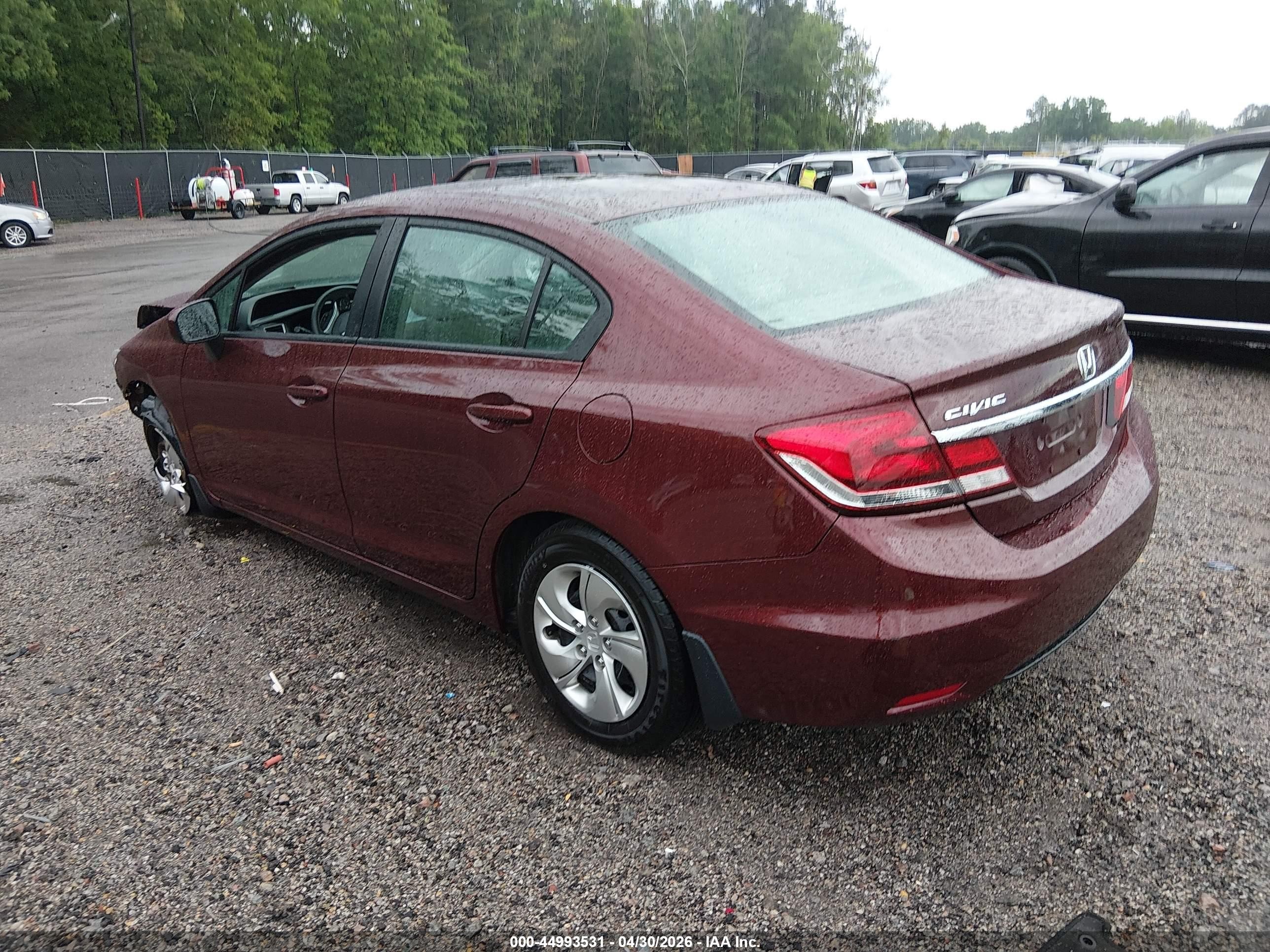 2014 Honda Civic Lx Red vin: 19XFB2F50EE068140