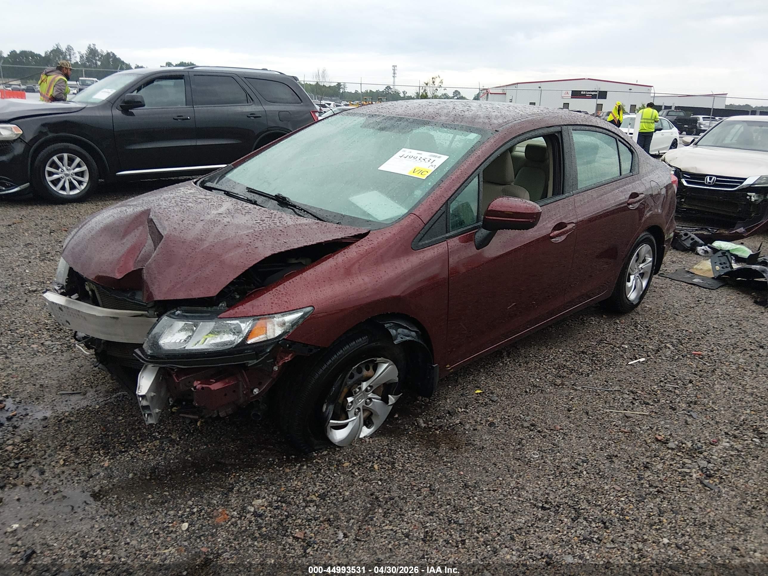2014 Honda Civic Lx Red vin: 19XFB2F50EE068140