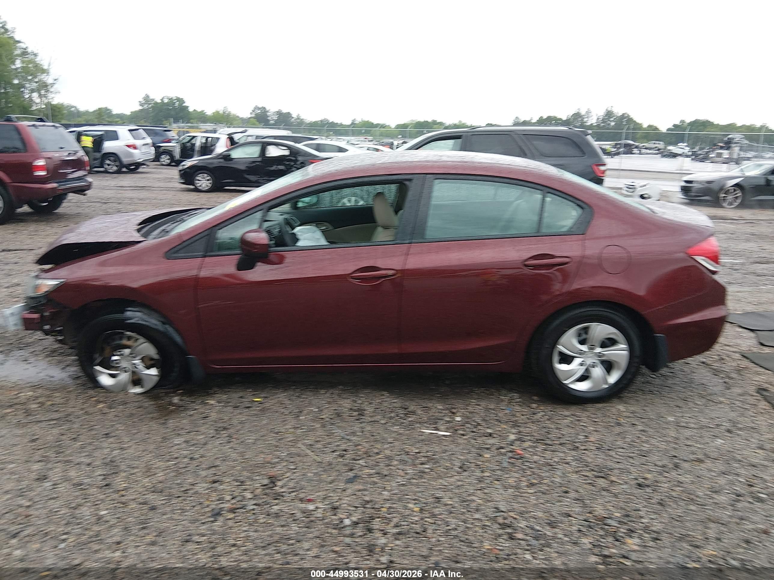 2014 Honda Civic Lx Red vin: 19XFB2F50EE068140