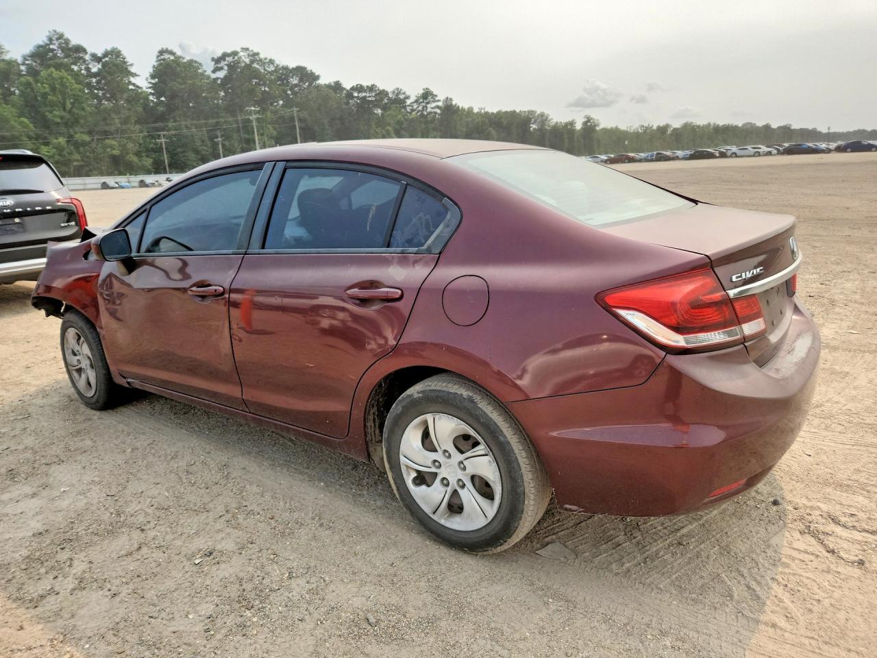 2014 Honda Civic Lx Burgundy vin: 19XFB2F50EE075640