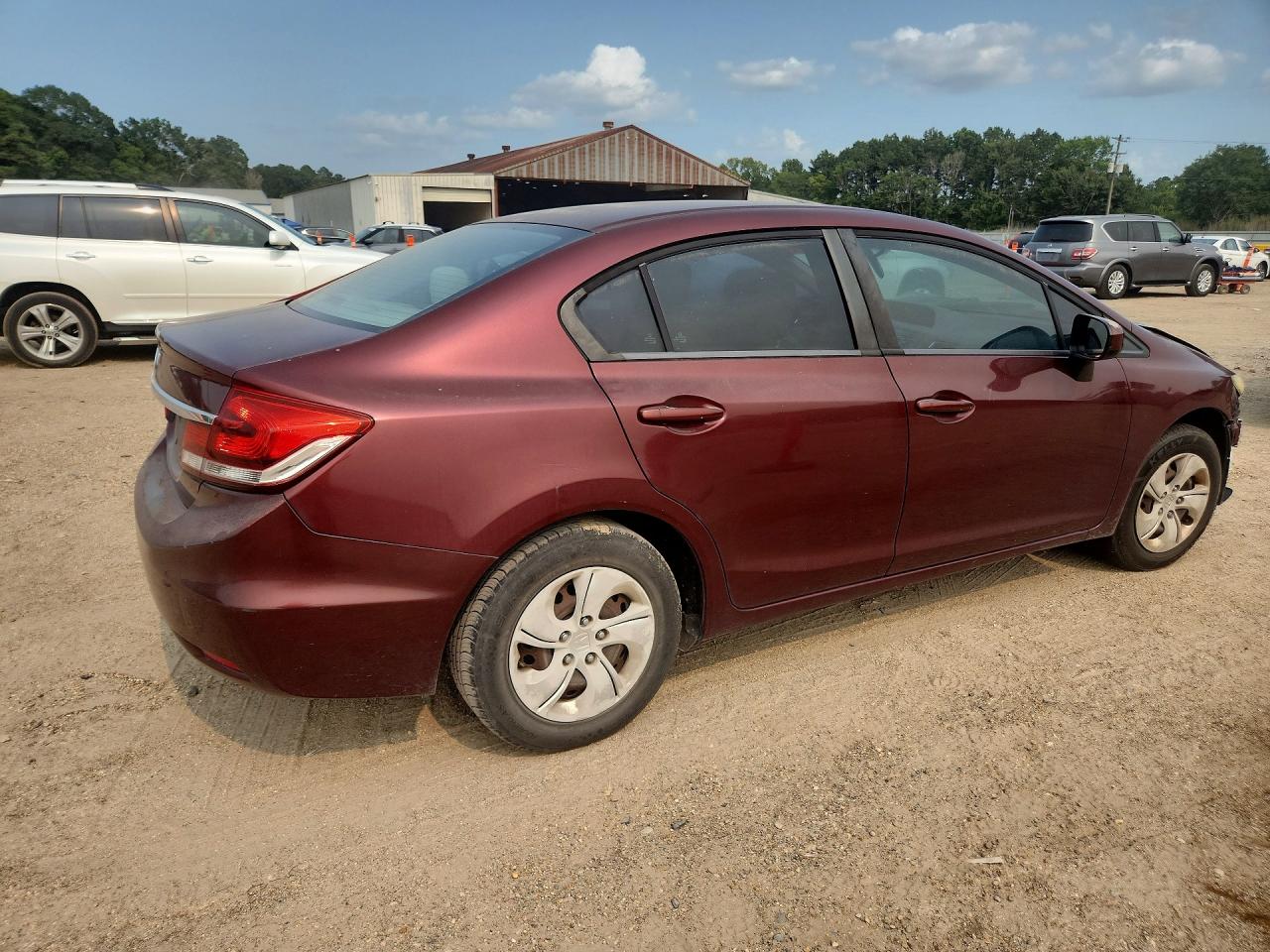 2014 Honda Civic Lx Burgundy vin: 19XFB2F50EE075640