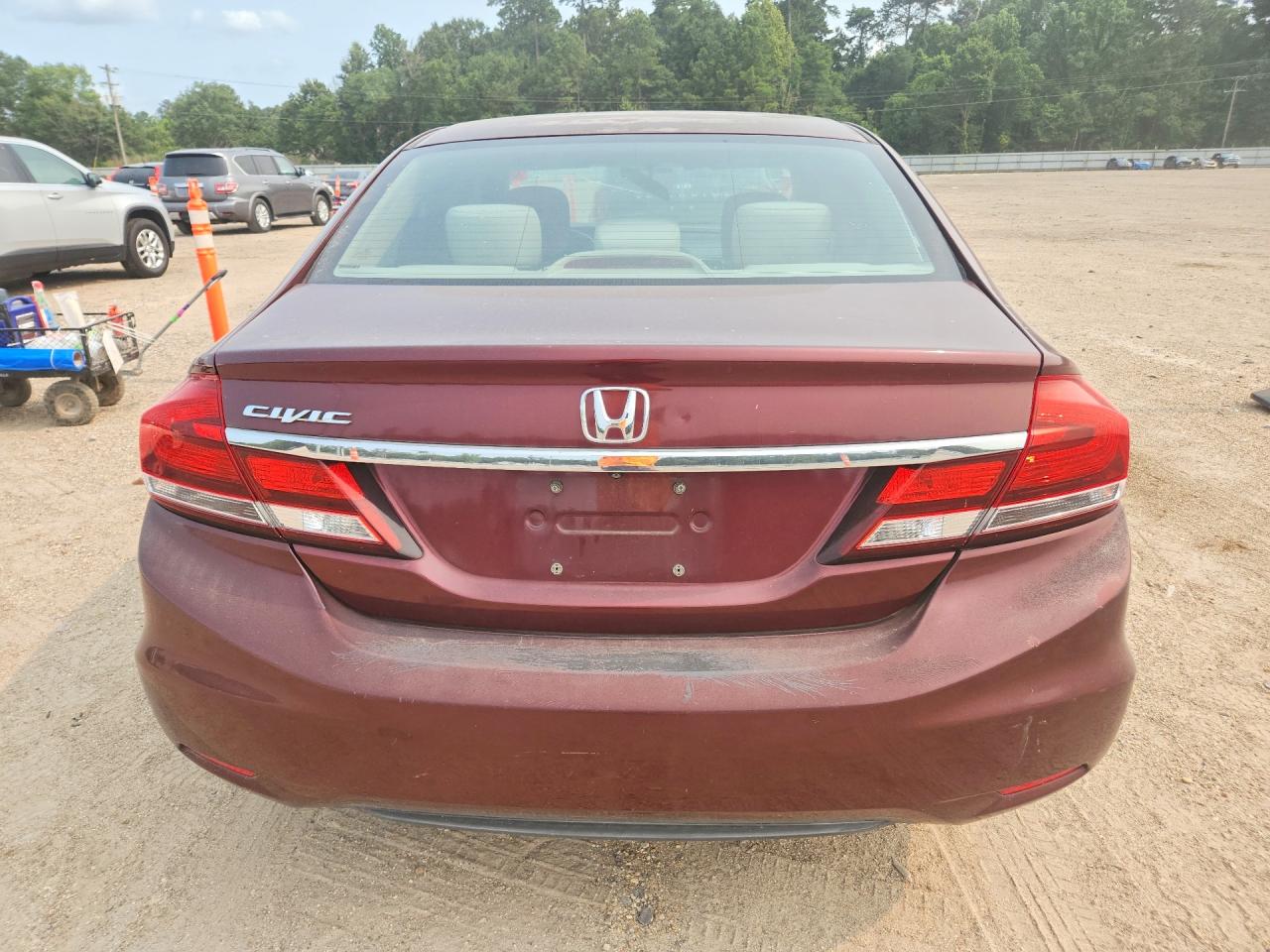 2014 Honda Civic Lx Burgundy vin: 19XFB2F50EE075640