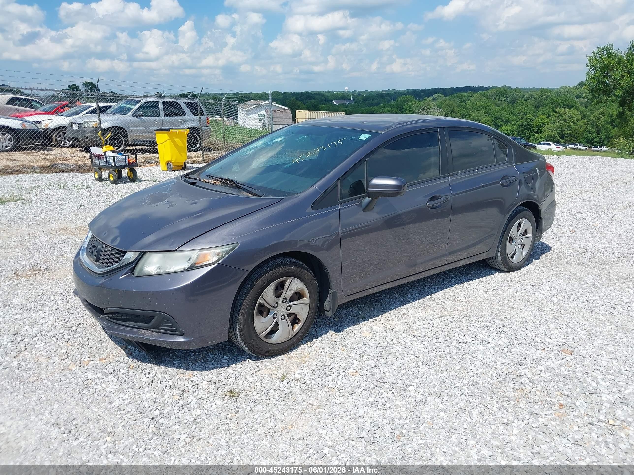 2014 Honda Civic Lx Gray vin: 19XFB2F50EE080840