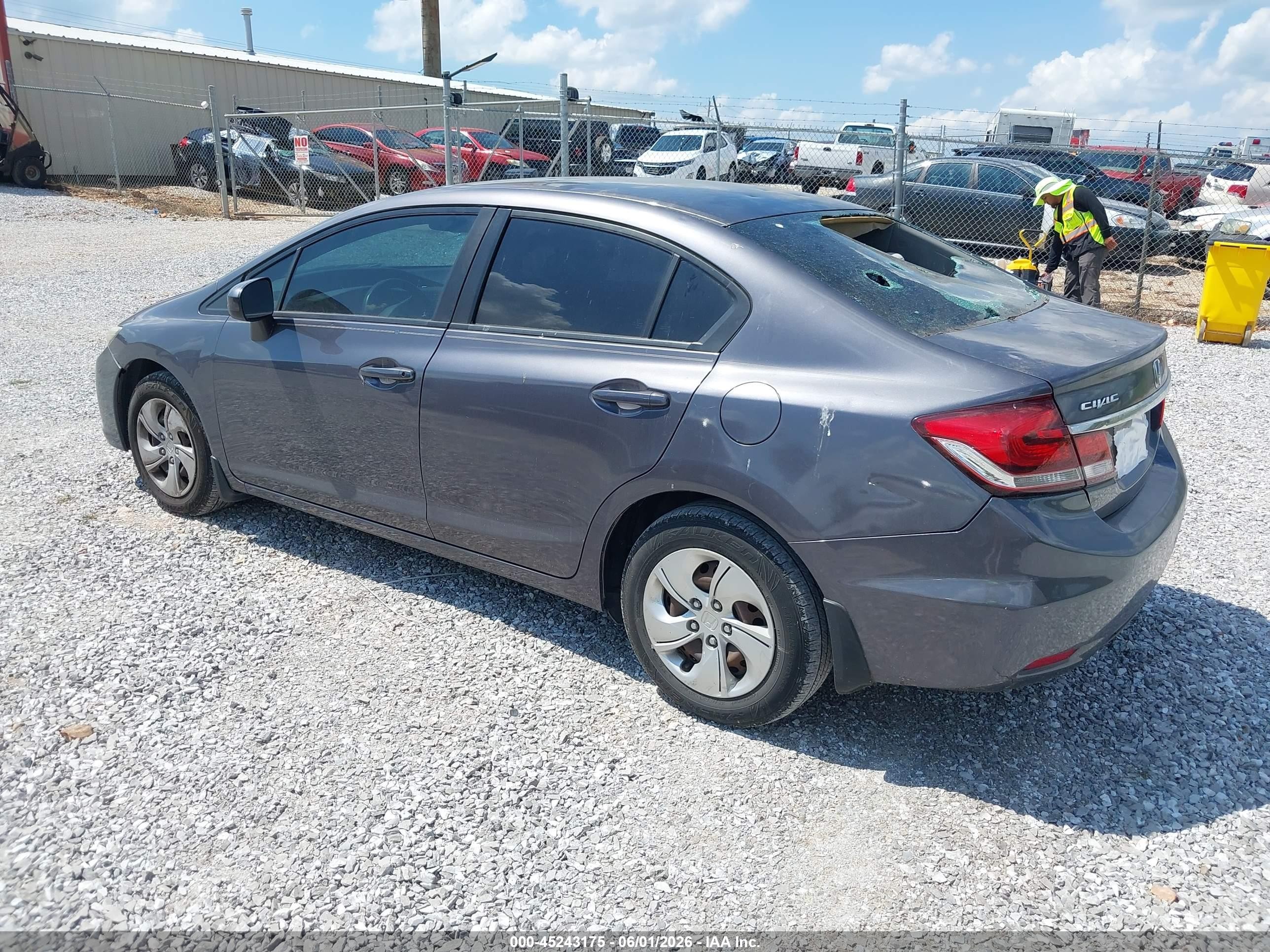 2014 Honda Civic Lx Gray vin: 19XFB2F50EE080840