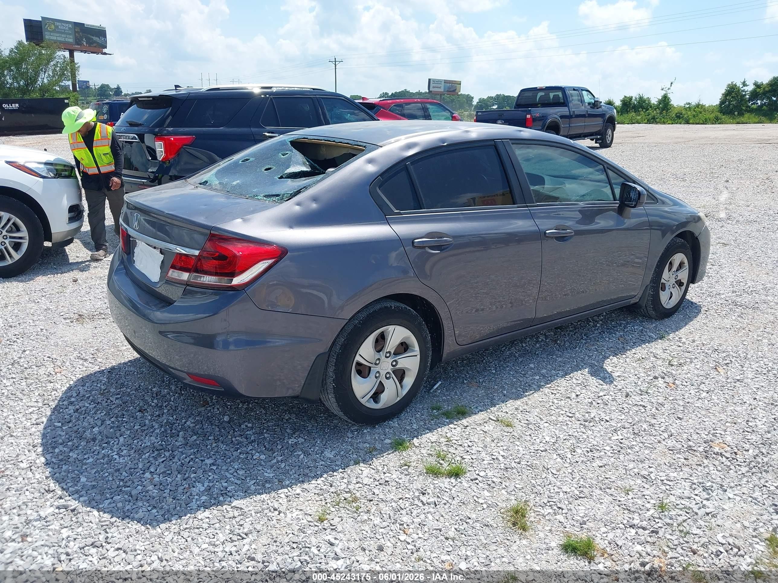 2014 Honda Civic Lx Gray vin: 19XFB2F50EE080840