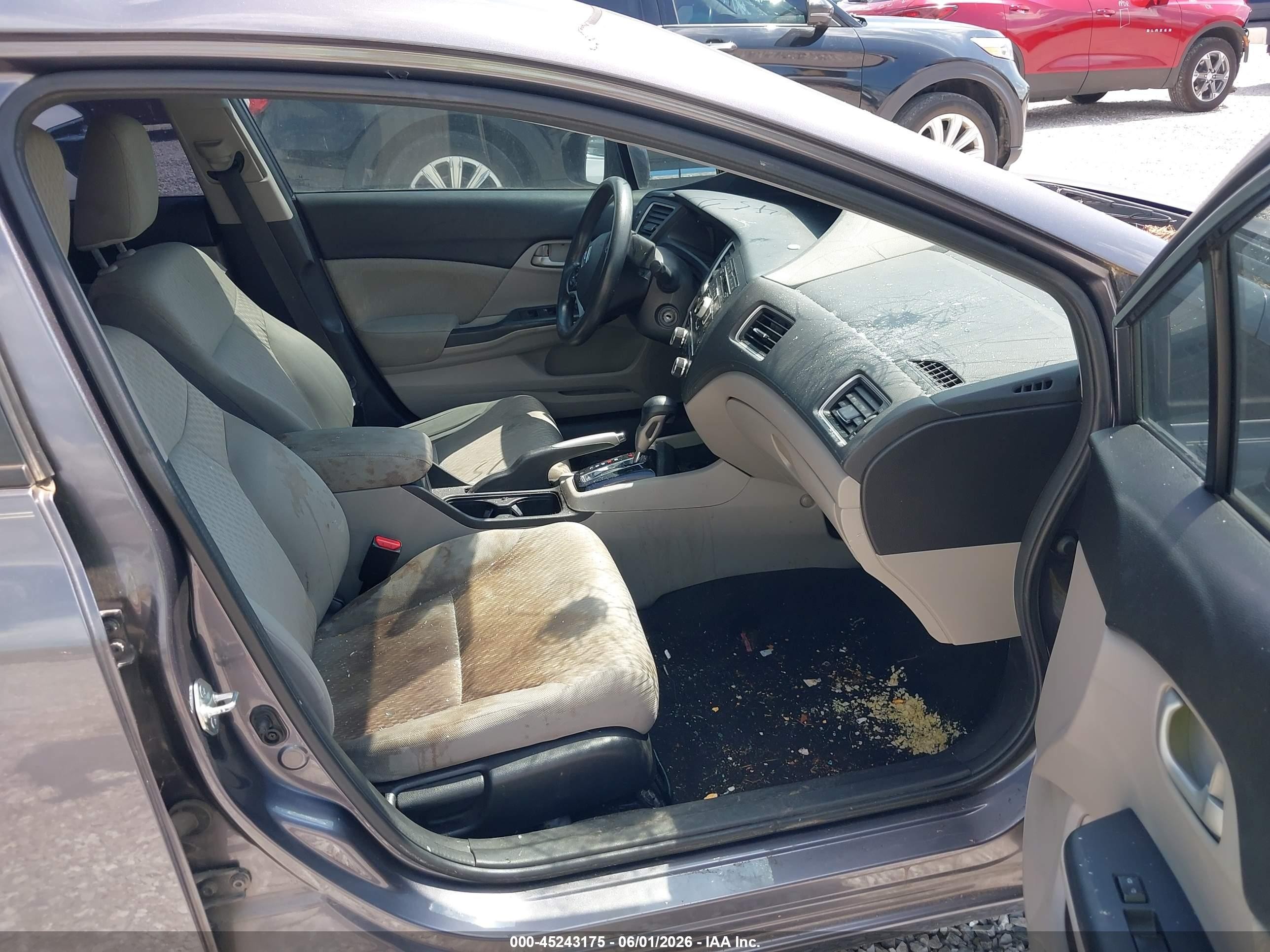 2014 Honda Civic Lx Gray vin: 19XFB2F50EE080840