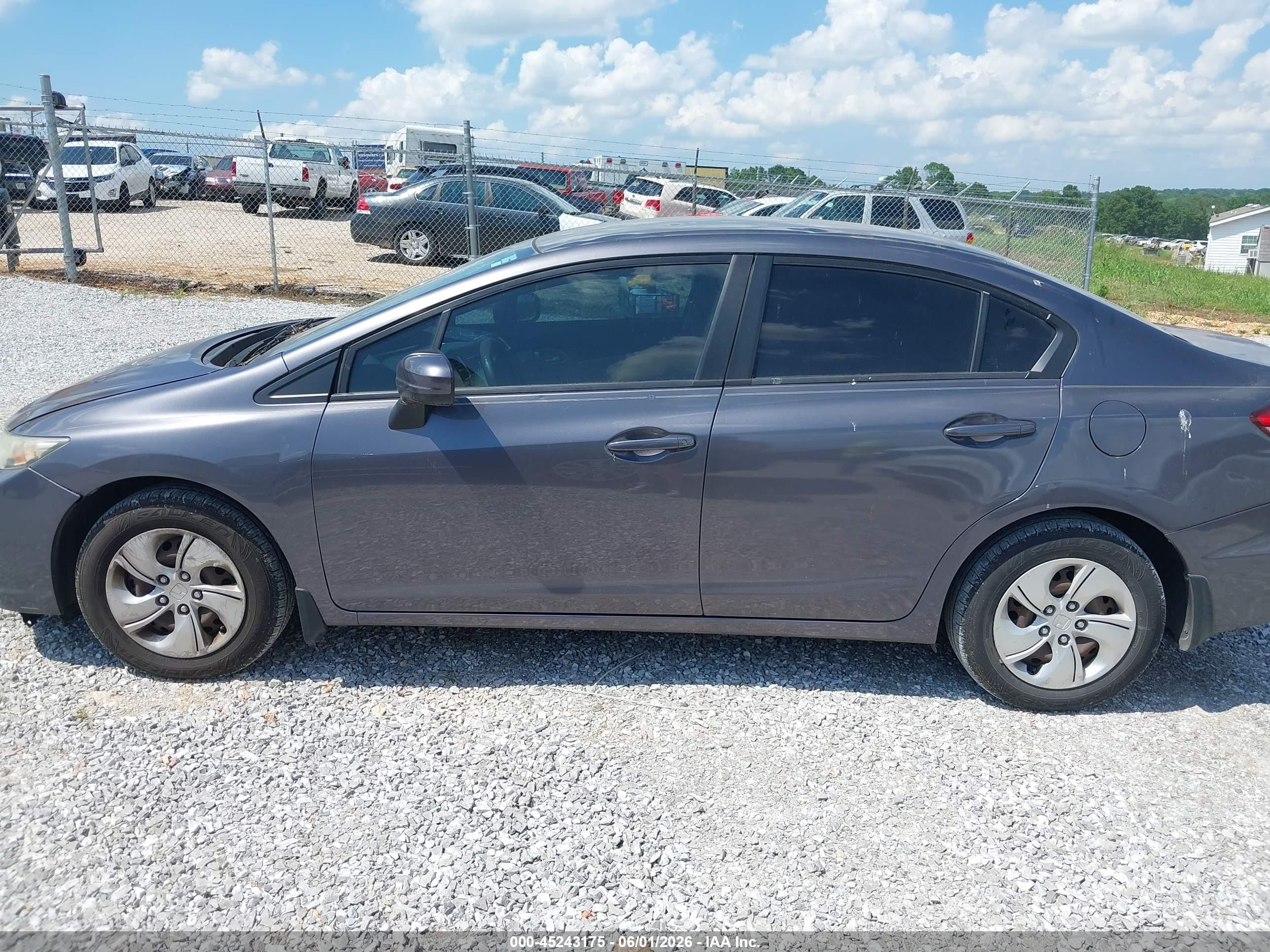 2014 Honda Civic Lx Gray vin: 19XFB2F50EE080840