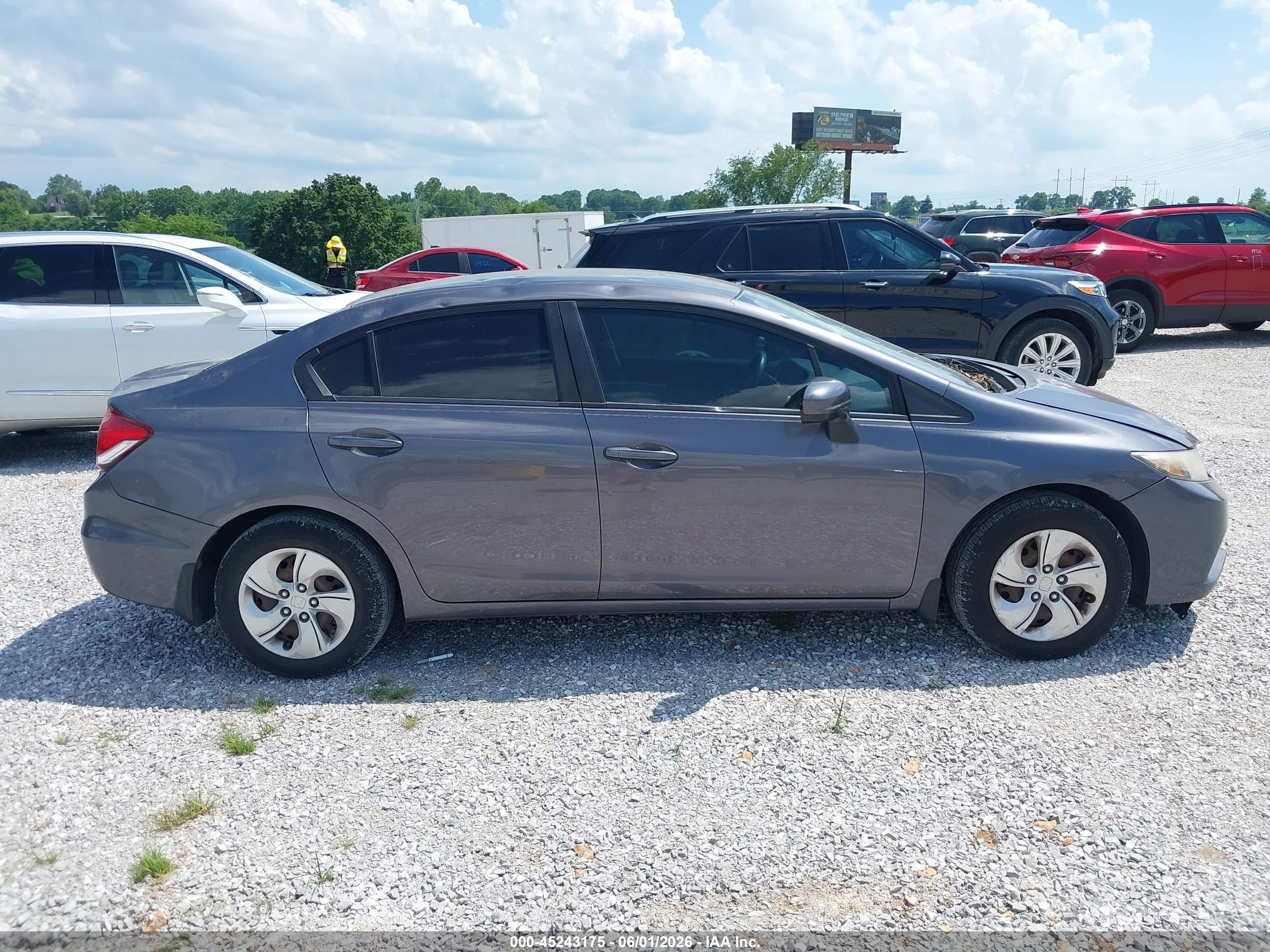 2014 Honda Civic Lx Gray vin: 19XFB2F50EE080840