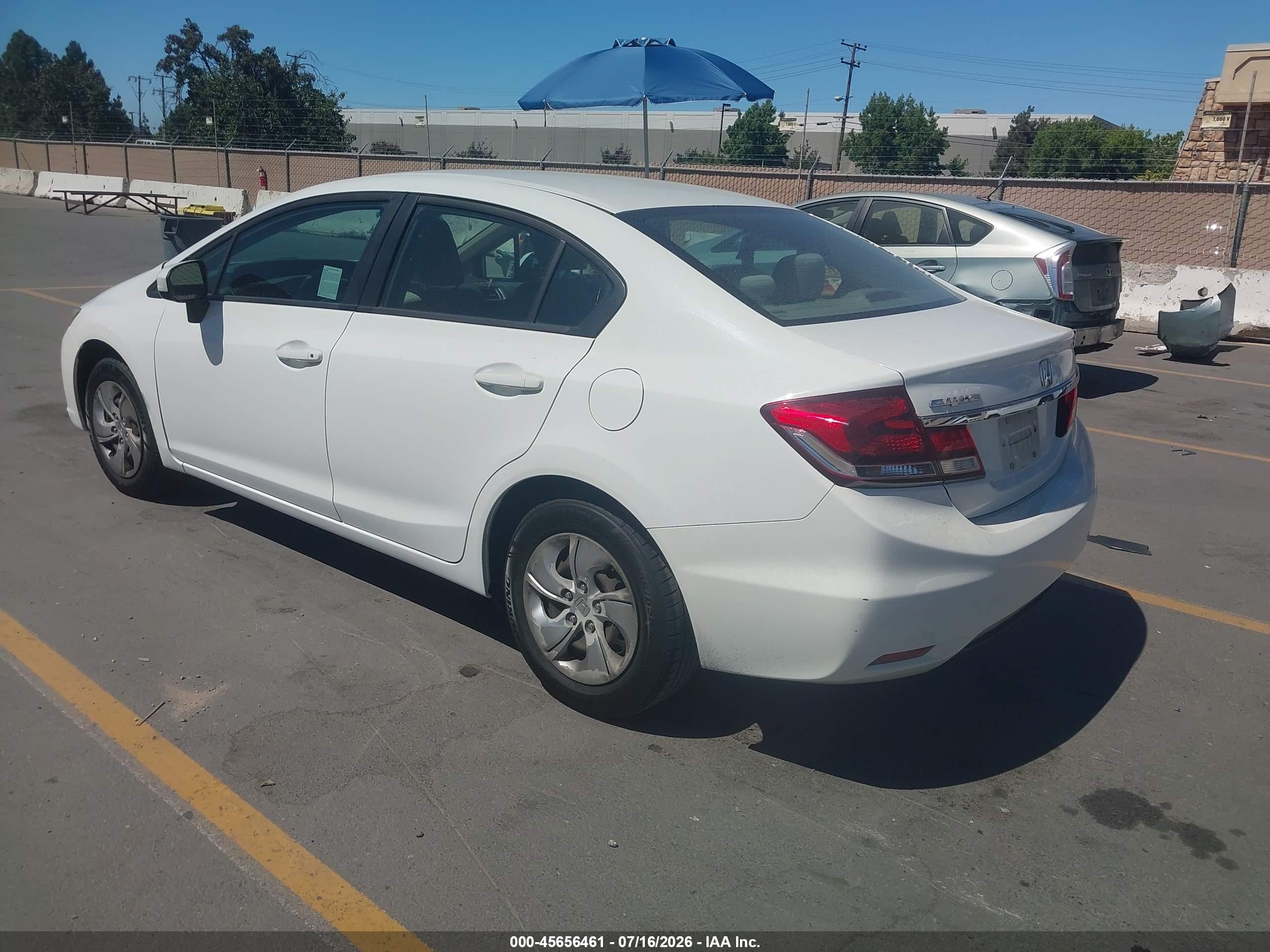 2014 Honda Civic Lx White vin: 19XFB2F50EE204430
