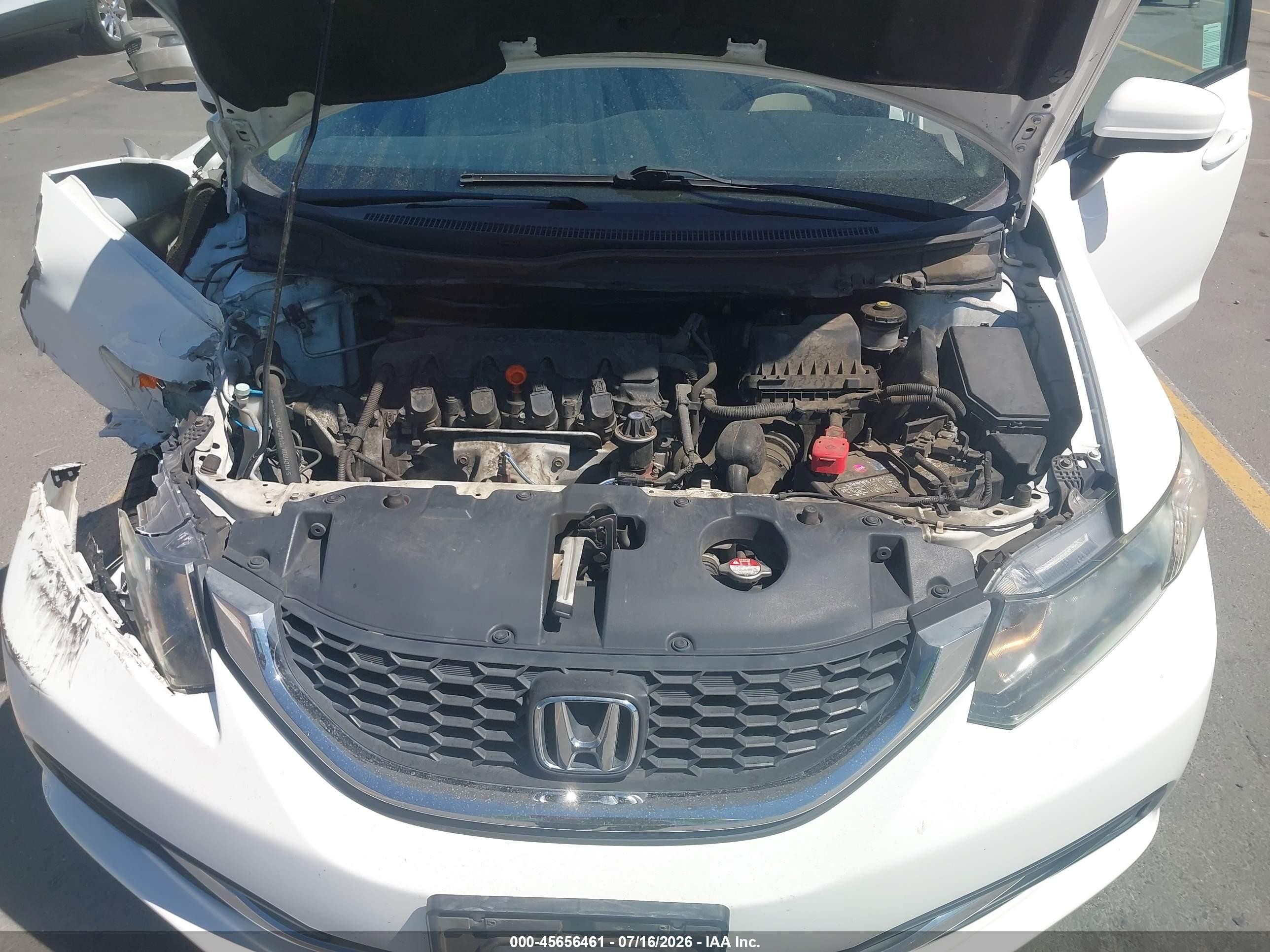 2014 Honda Civic Lx White vin: 19XFB2F50EE204430