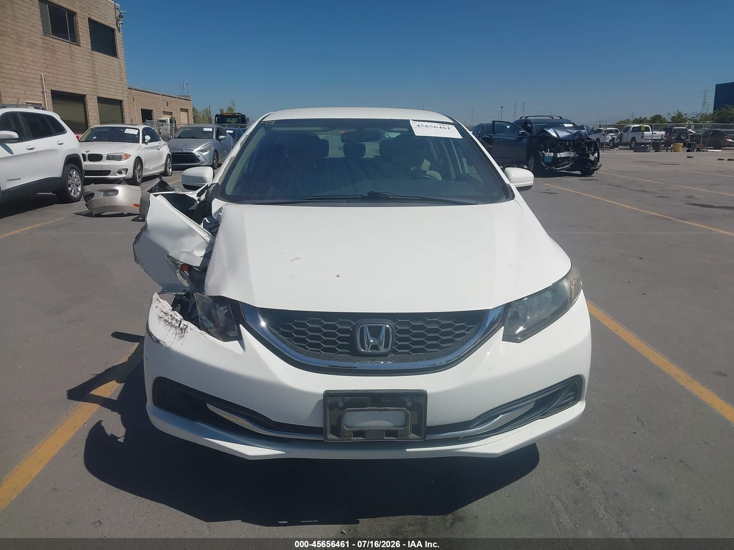 2014 Honda Civic Lx White vin: 19XFB2F50EE204430