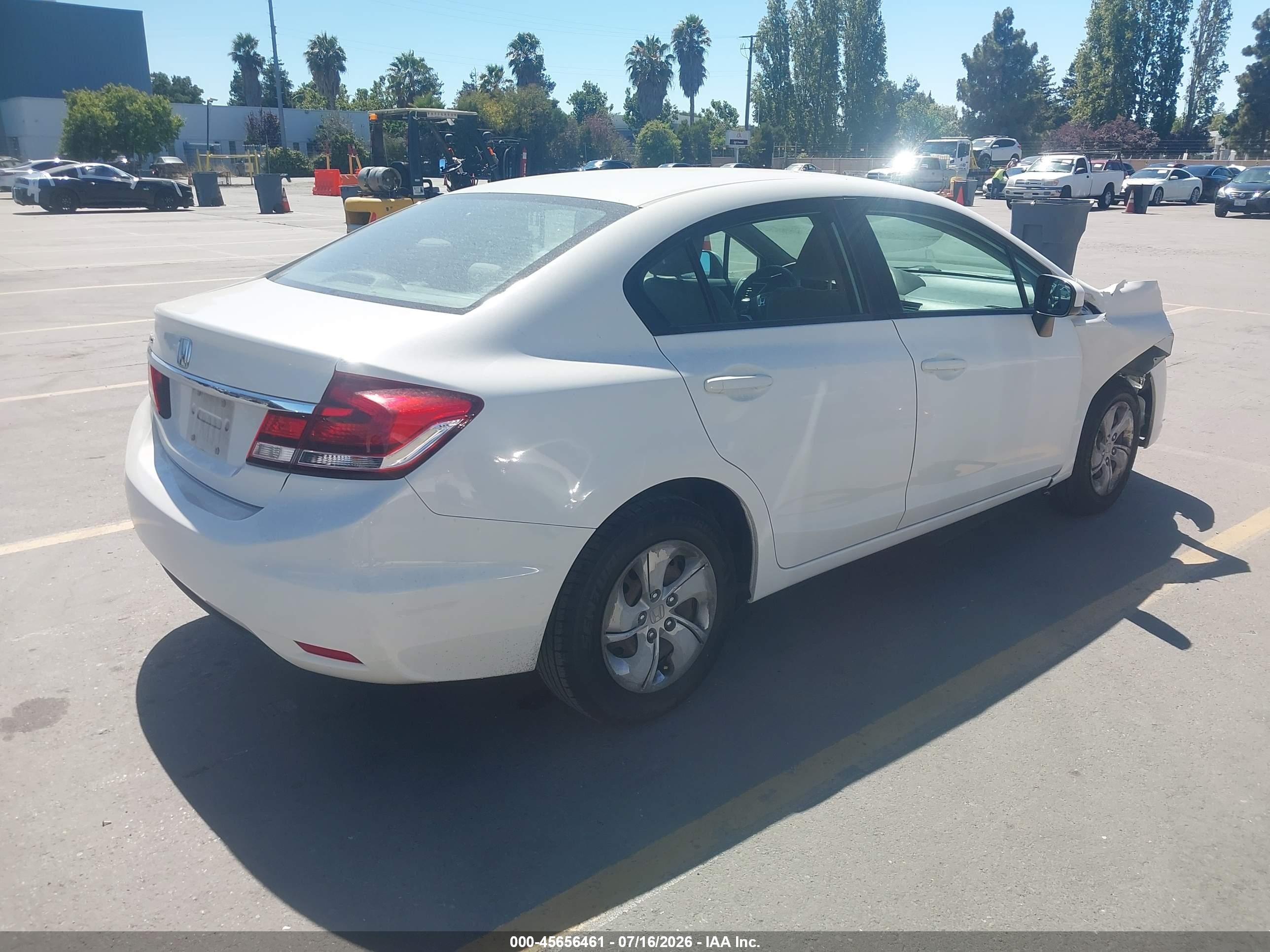 2014 Honda Civic Lx White vin: 19XFB2F50EE204430