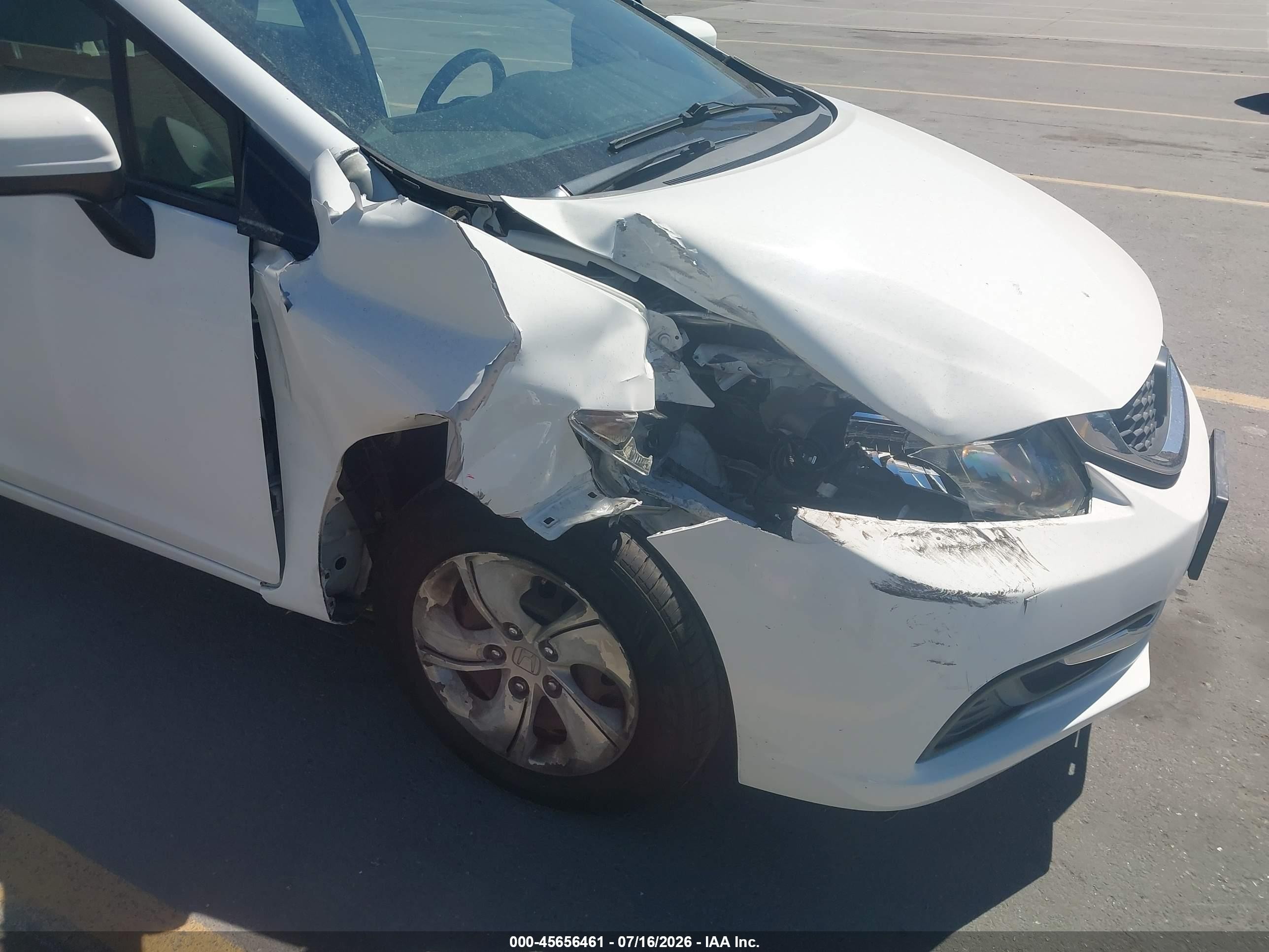 2014 Honda Civic Lx White vin: 19XFB2F50EE204430