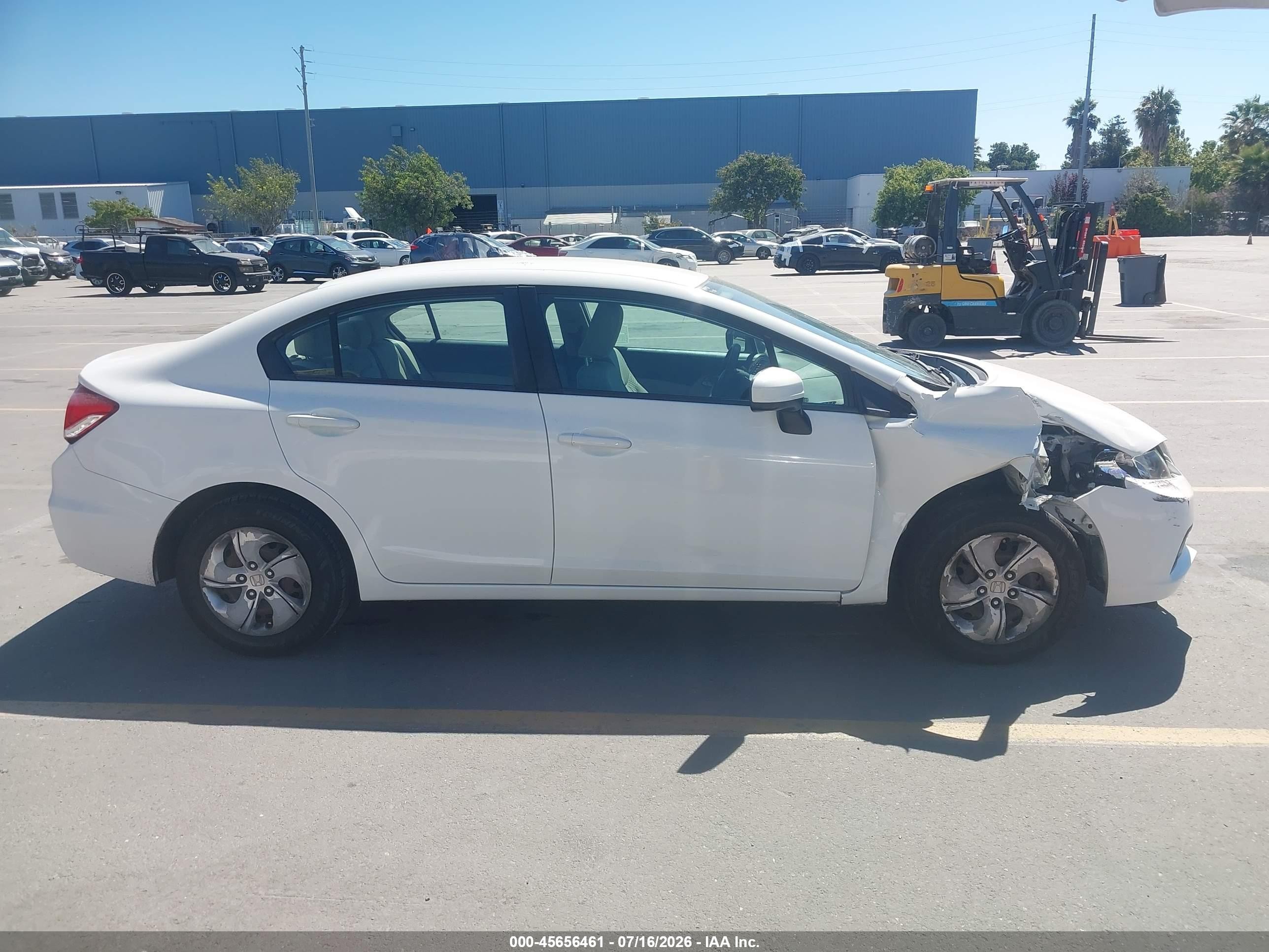 2014 Honda Civic Lx White vin: 19XFB2F50EE204430