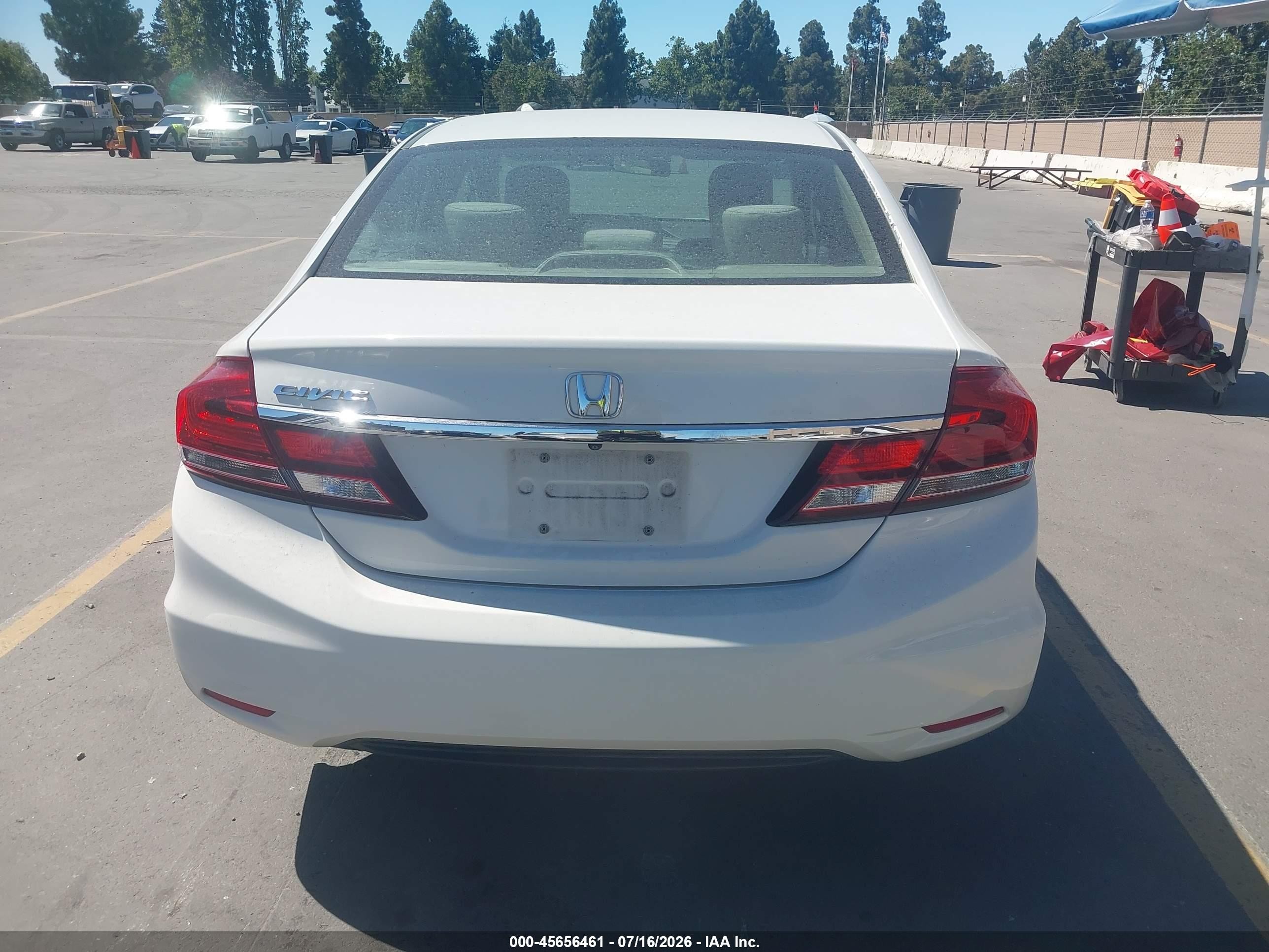 2014 Honda Civic Lx White vin: 19XFB2F50EE204430