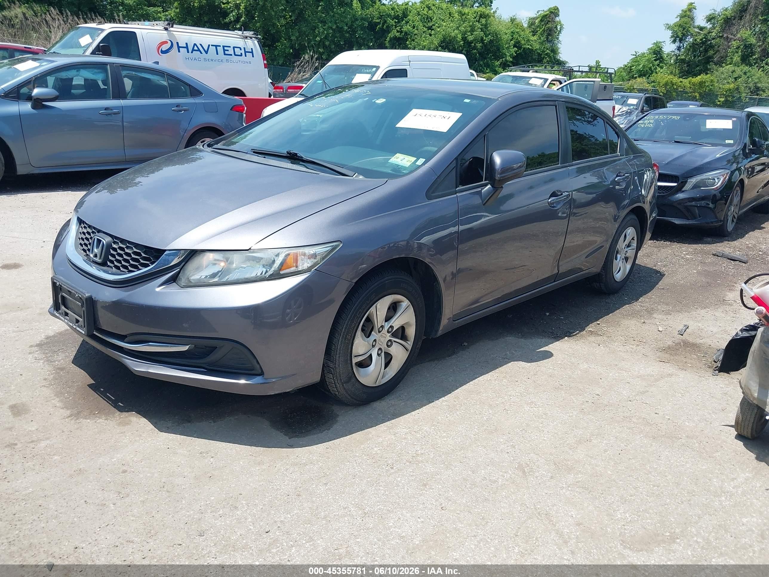 2014 Honda Civic Lx Серый vin: 19XFB2F50EE220191