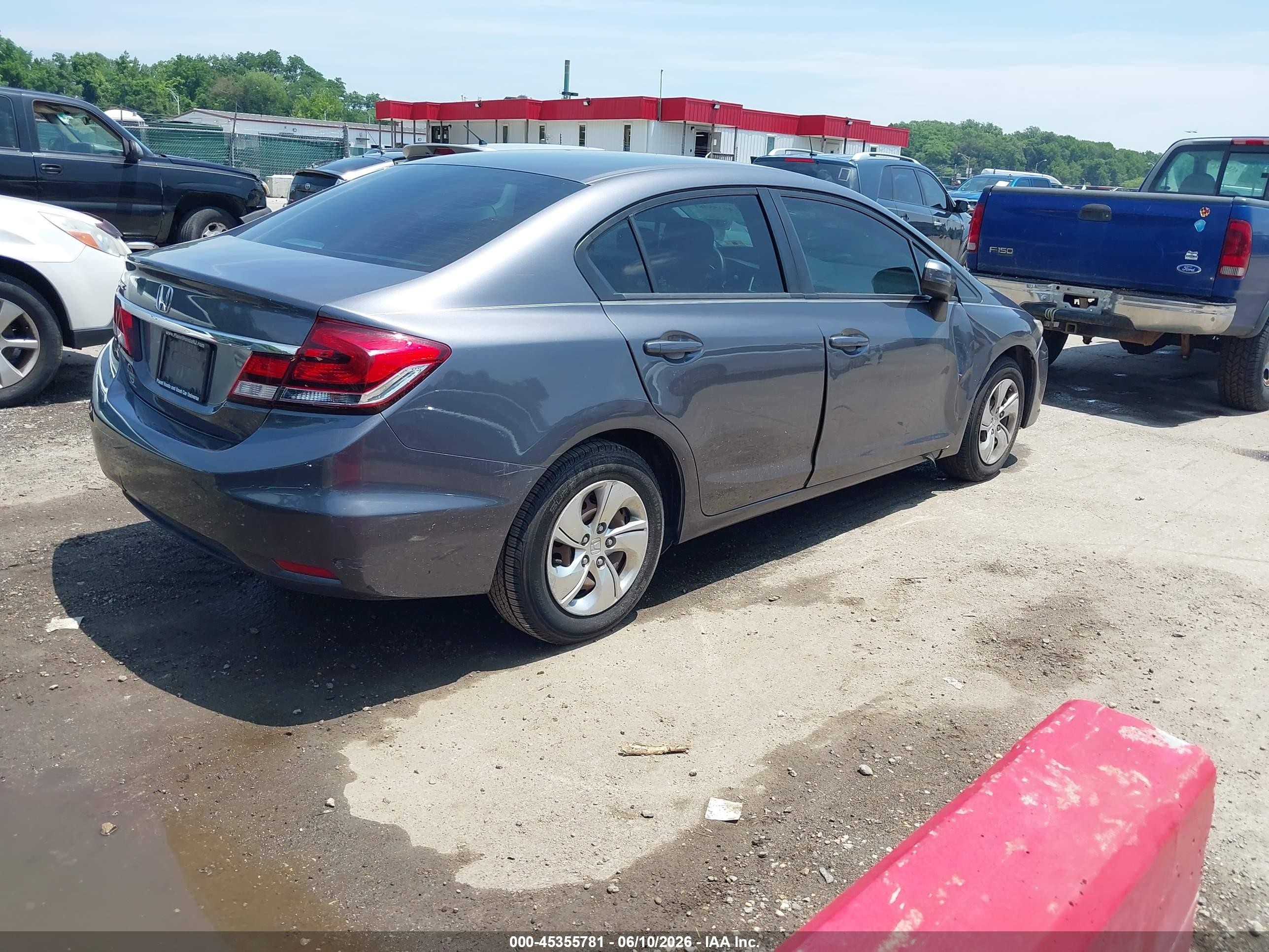 2014 Honda Civic Lx Серый vin: 19XFB2F50EE220191