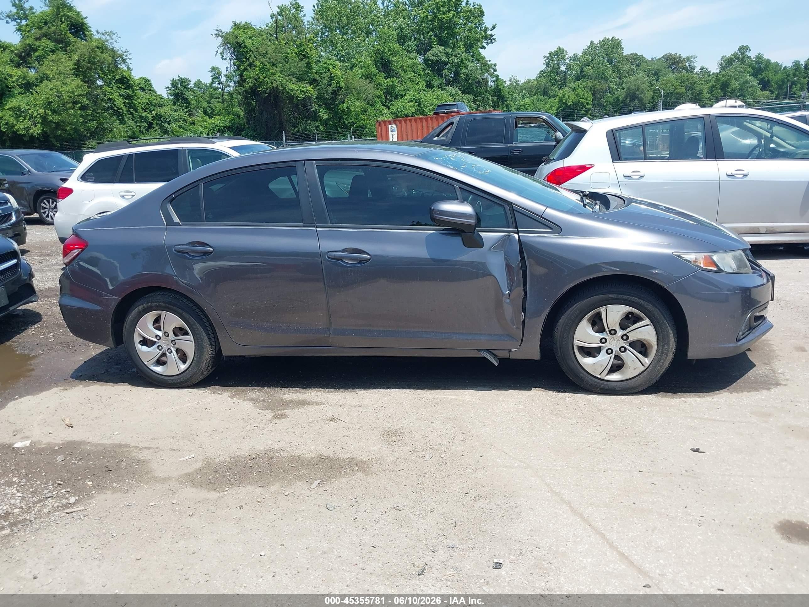 2014 Honda Civic Lx Серый vin: 19XFB2F50EE220191