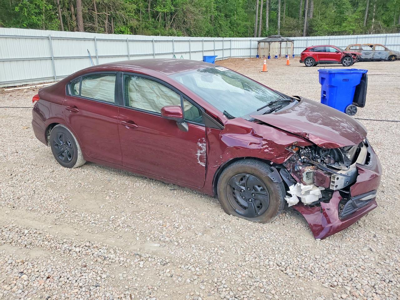 2014 Honda Civic Lx Burgundy vin: 19XFB2F50EE227674