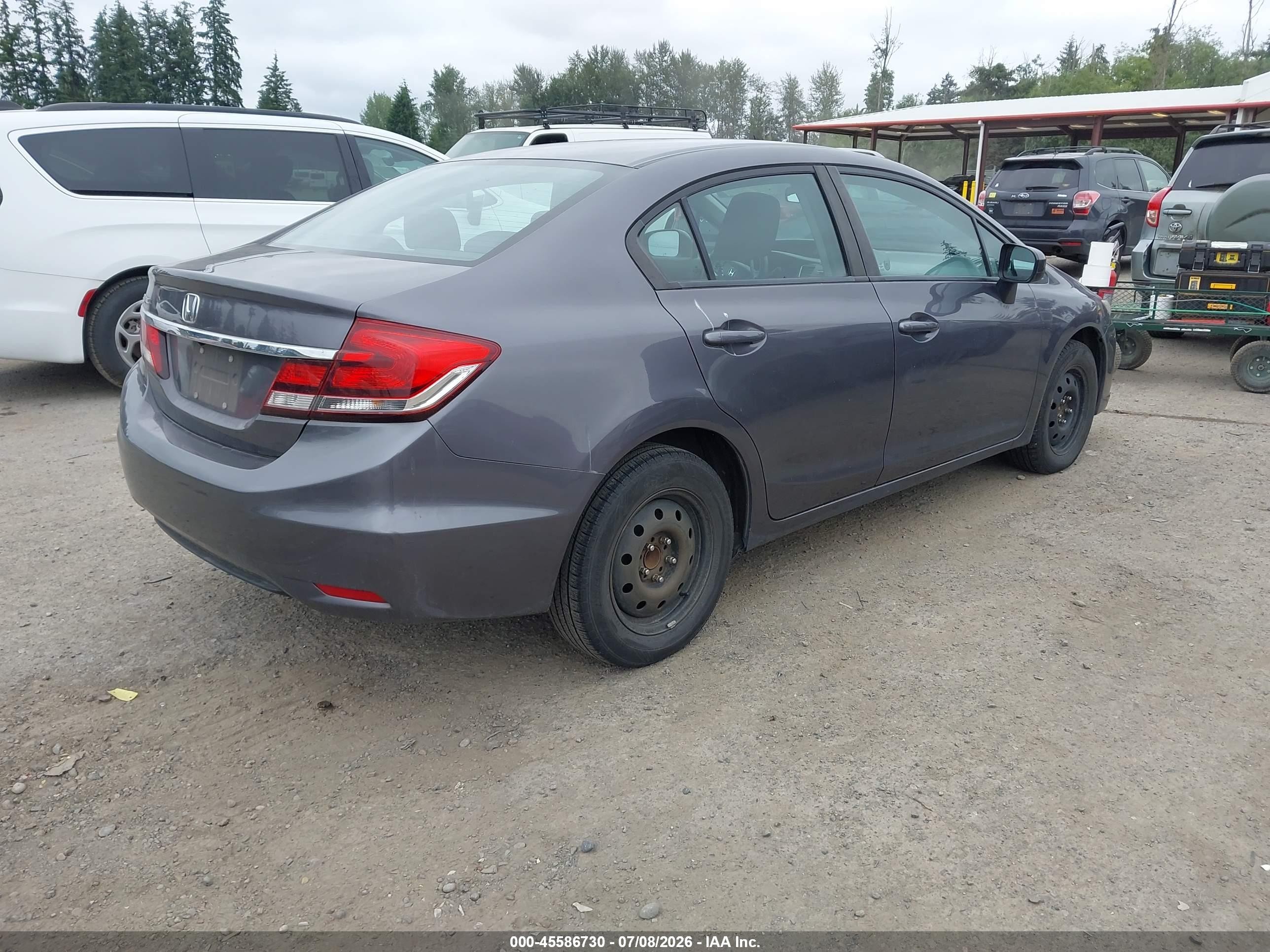 2014 Honda Civic Lx Gray vin: 19XFB2F50EE238285