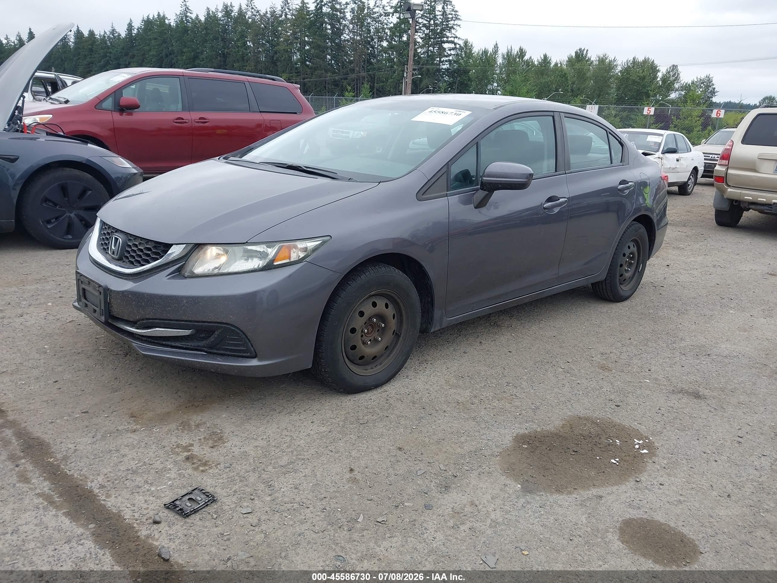 2014 Honda Civic Lx Gray vin: 19XFB2F50EE238285