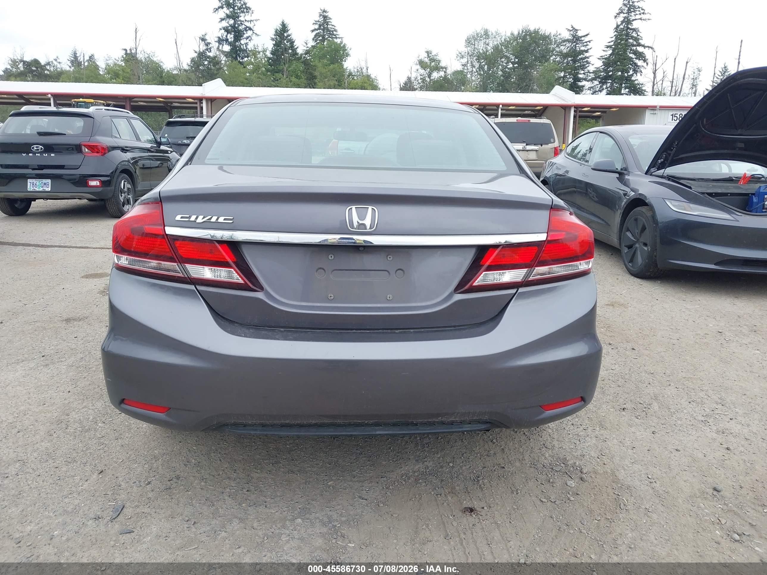 2014 Honda Civic Lx Gray vin: 19XFB2F50EE238285