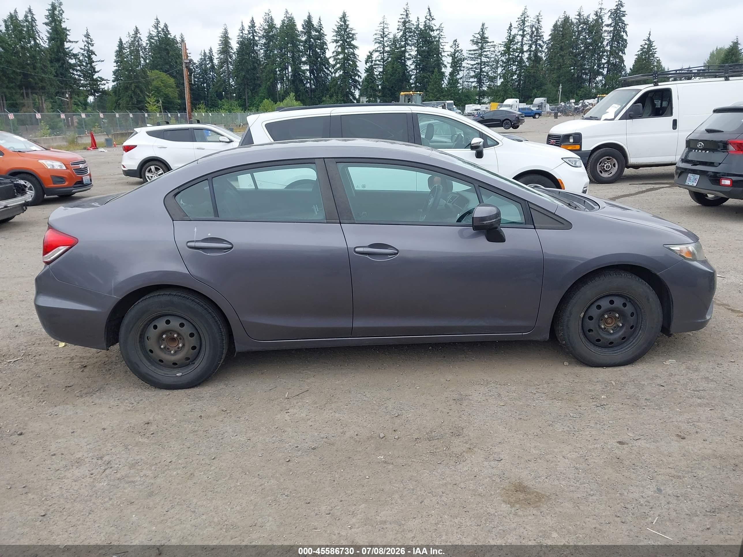 2014 Honda Civic Lx Gray vin: 19XFB2F50EE238285