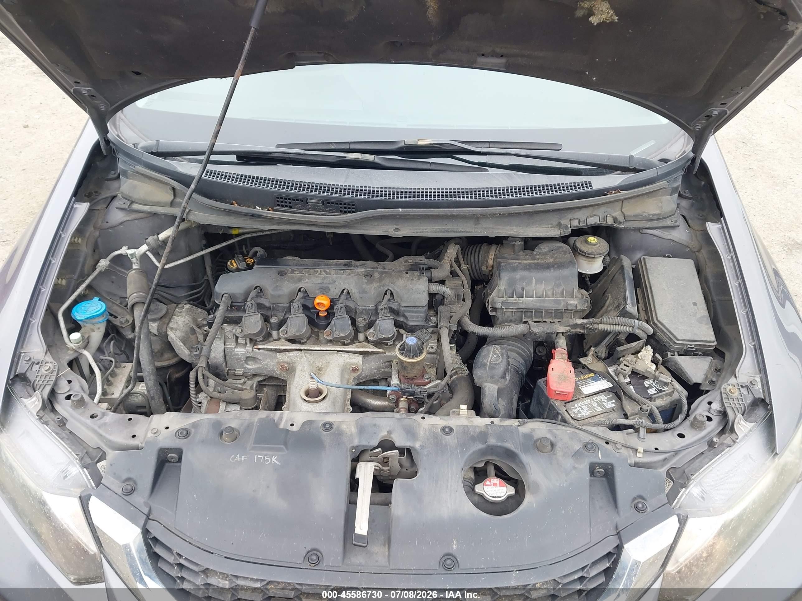 2014 Honda Civic Lx Gray vin: 19XFB2F50EE238285