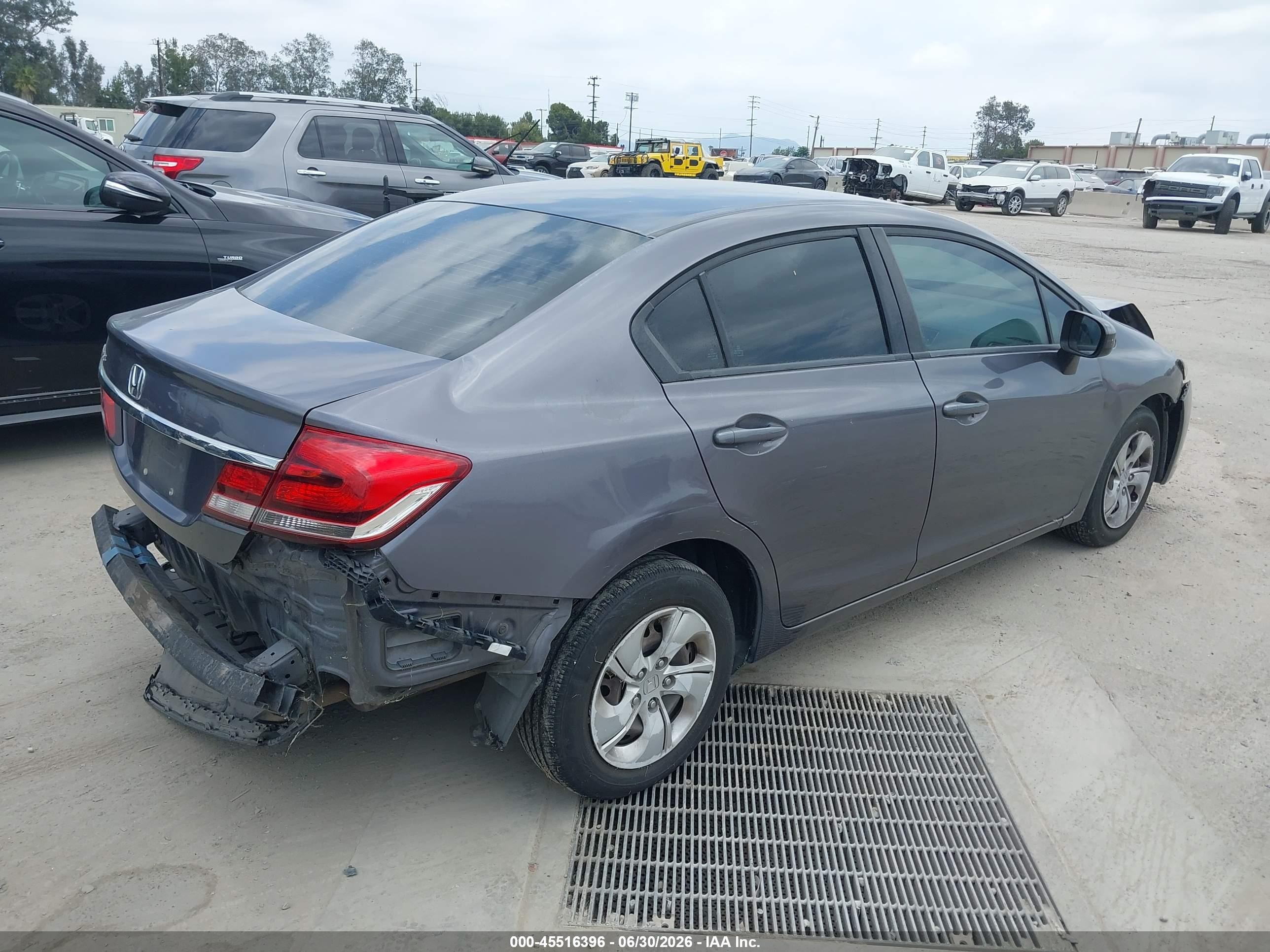 2014 Honda Civic Lx Gray vin: 19XFB2F50EE250470