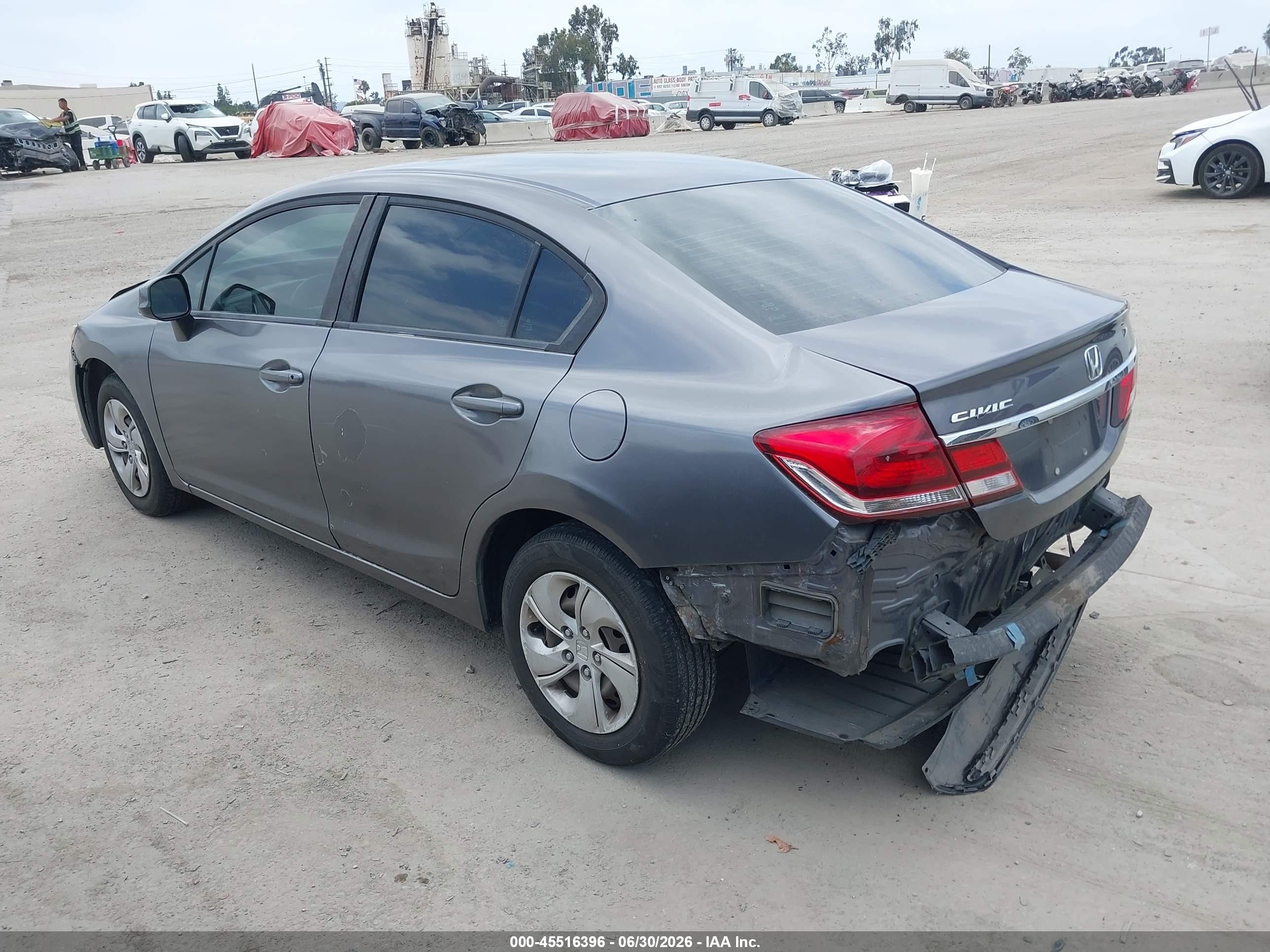 2014 Honda Civic Lx Gray vin: 19XFB2F50EE250470