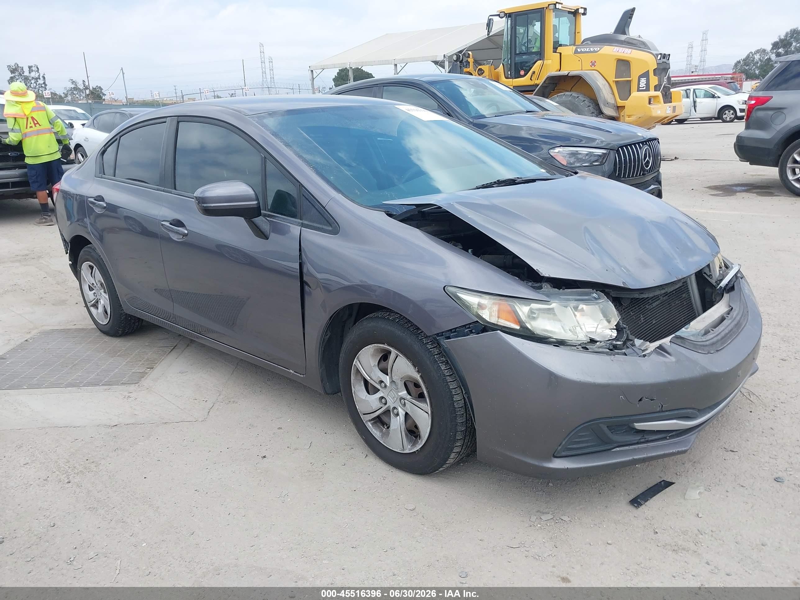 2014 Honda Civic Lx Gray vin: 19XFB2F50EE250470