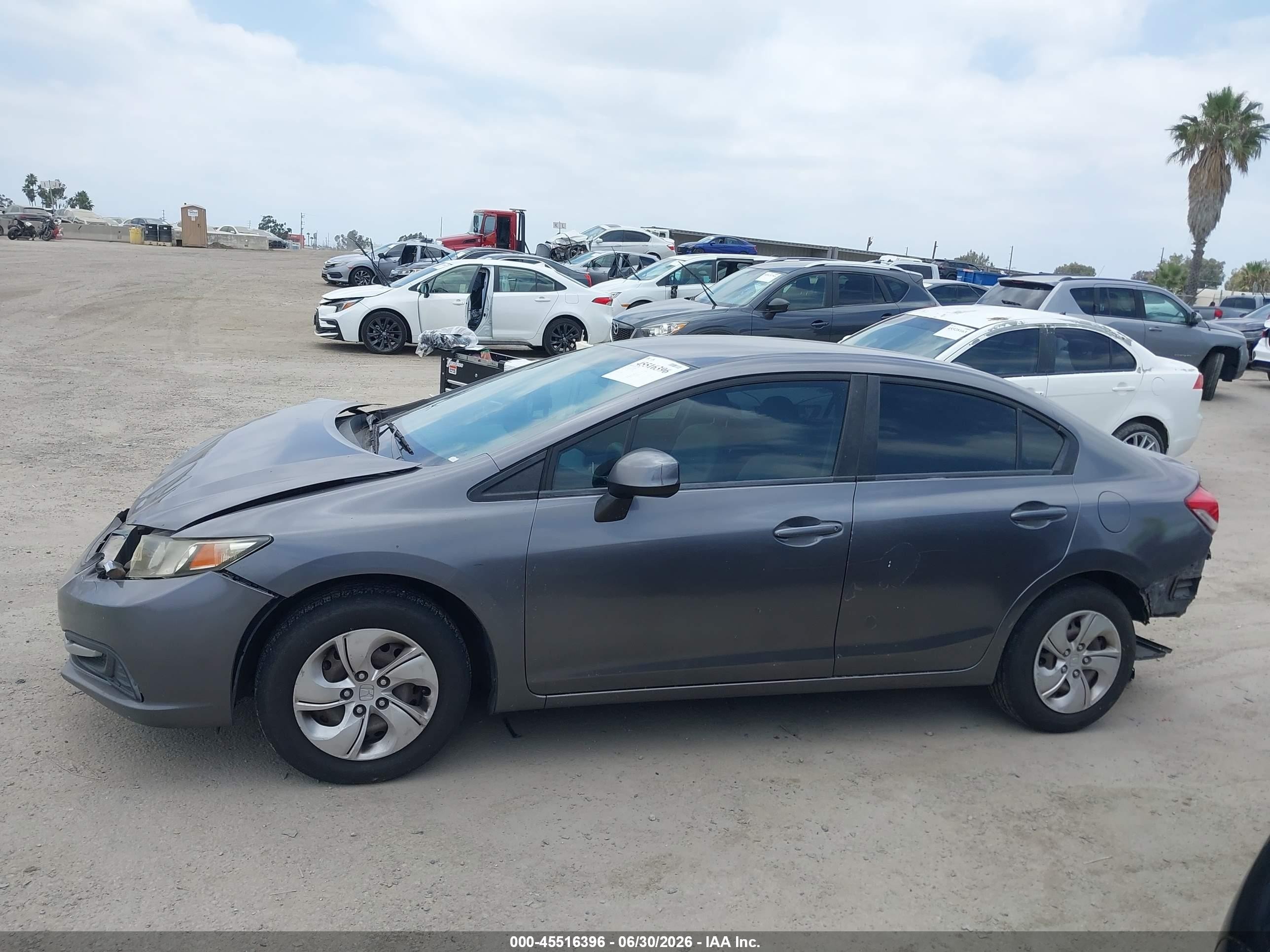 2014 Honda Civic Lx Gray vin: 19XFB2F50EE250470