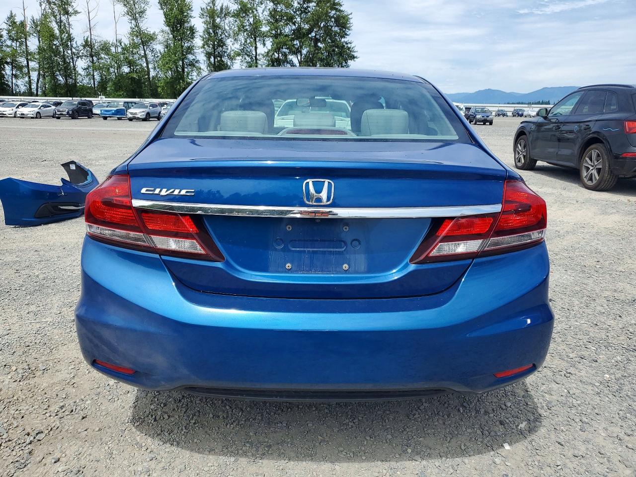 2014 Honda Civic Lx Blue vin: 19XFB2F50EE273635