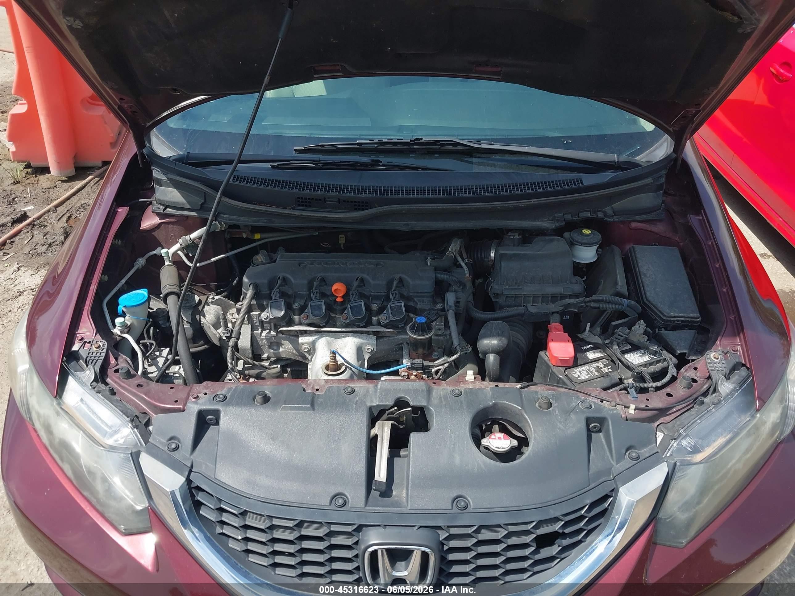 2015 Honda Civic Lx Red vin: 19XFB2F50FE011390