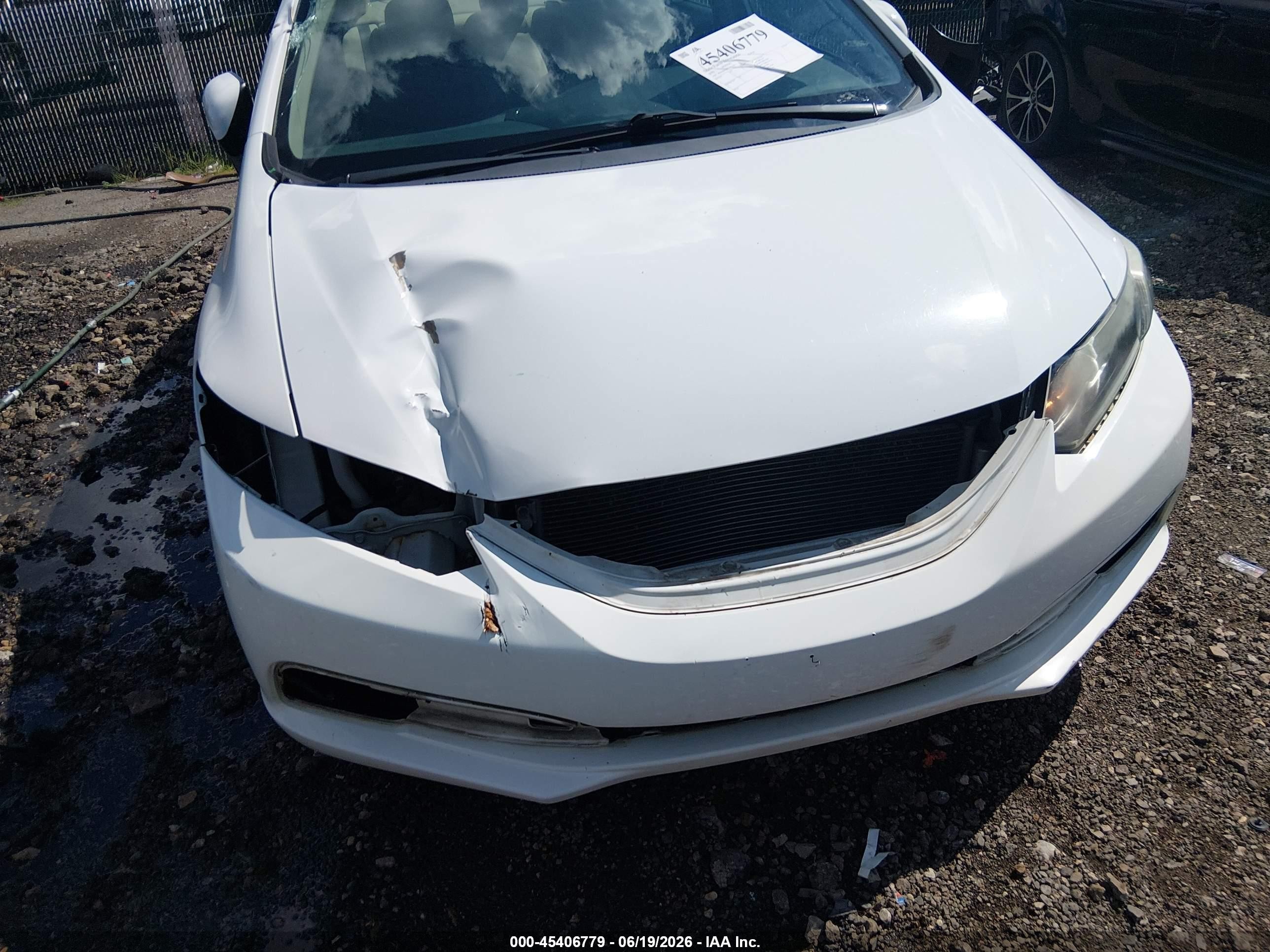 2015 Honda Civic Lx White vin: 19XFB2F50FE033339