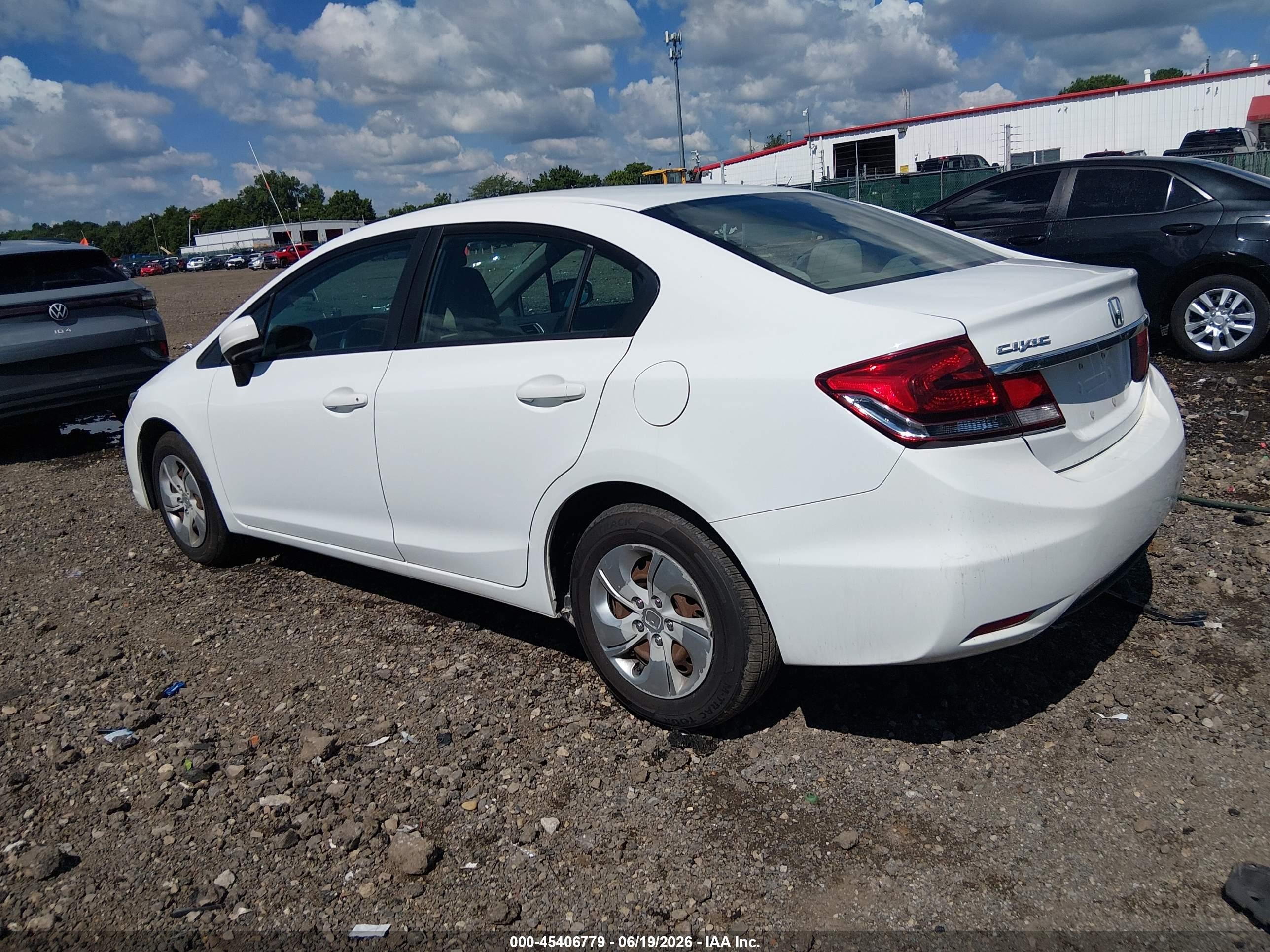 2015 Honda Civic Lx White vin: 19XFB2F50FE033339