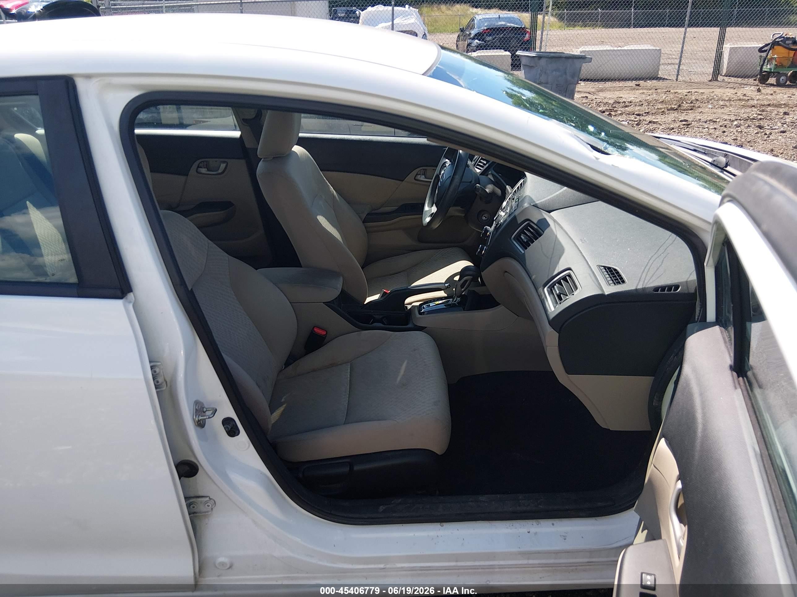 2015 Honda Civic Lx White vin: 19XFB2F50FE033339