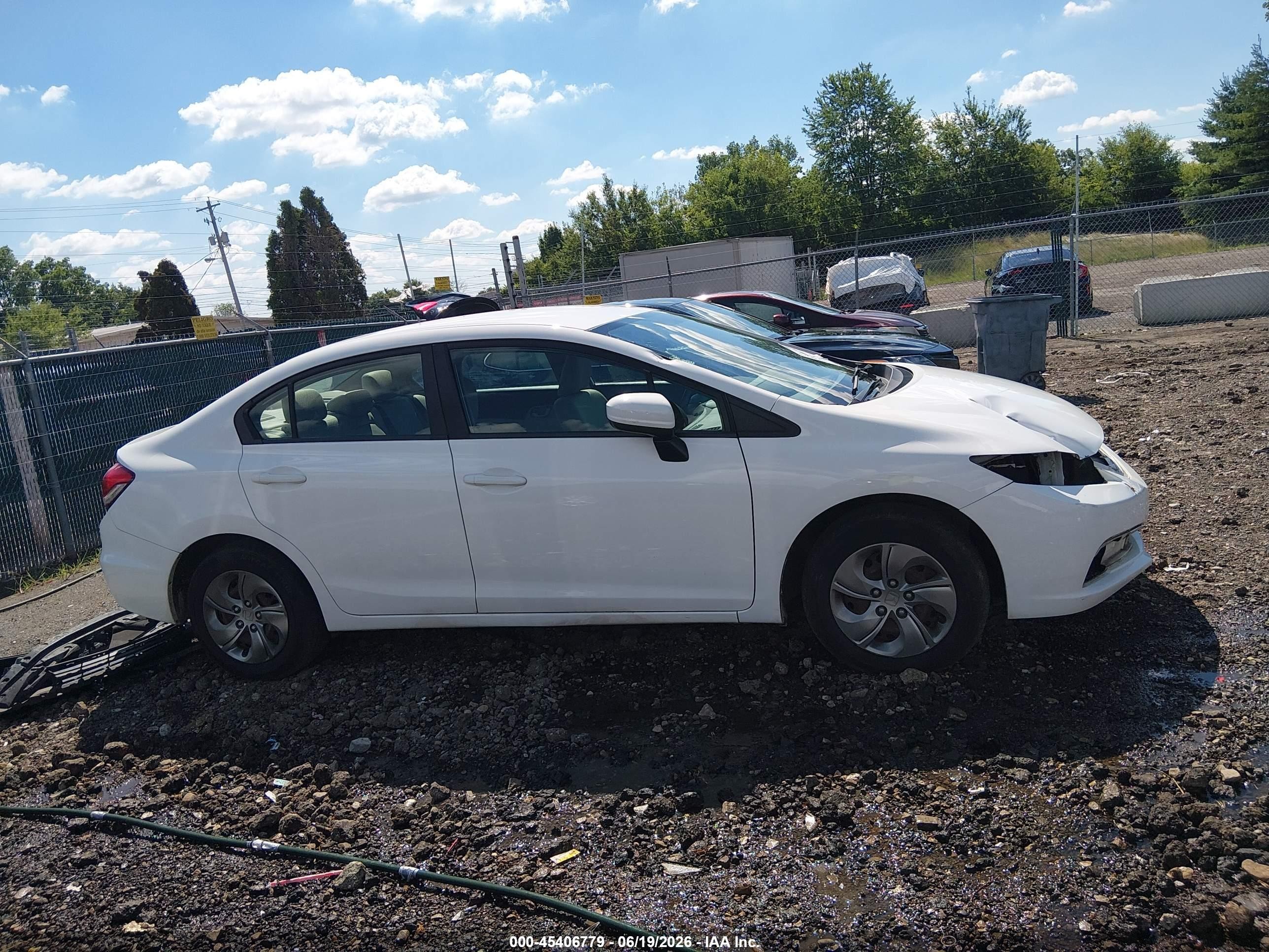2015 Honda Civic Lx White vin: 19XFB2F50FE033339