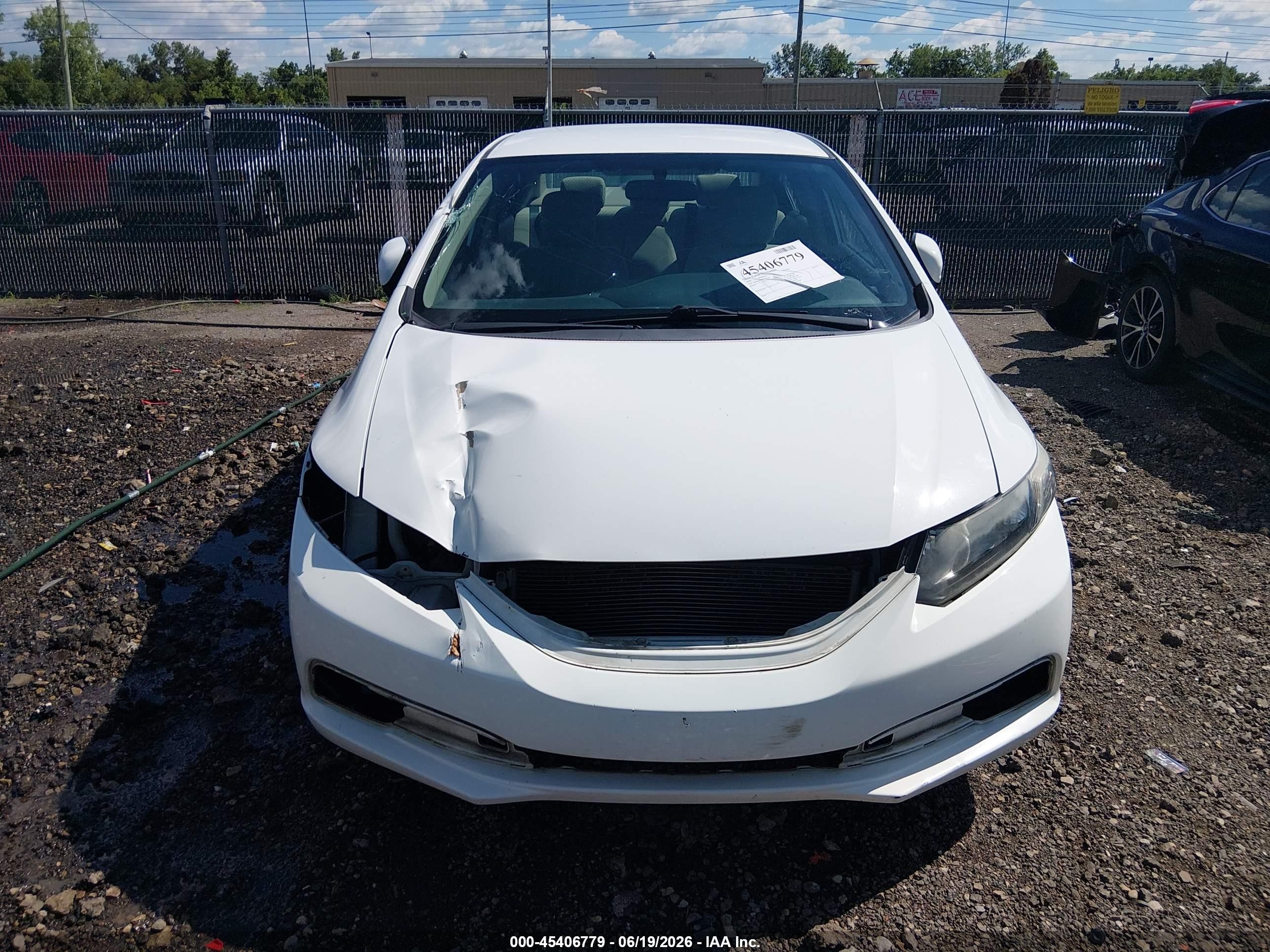 2015 Honda Civic Lx White vin: 19XFB2F50FE033339