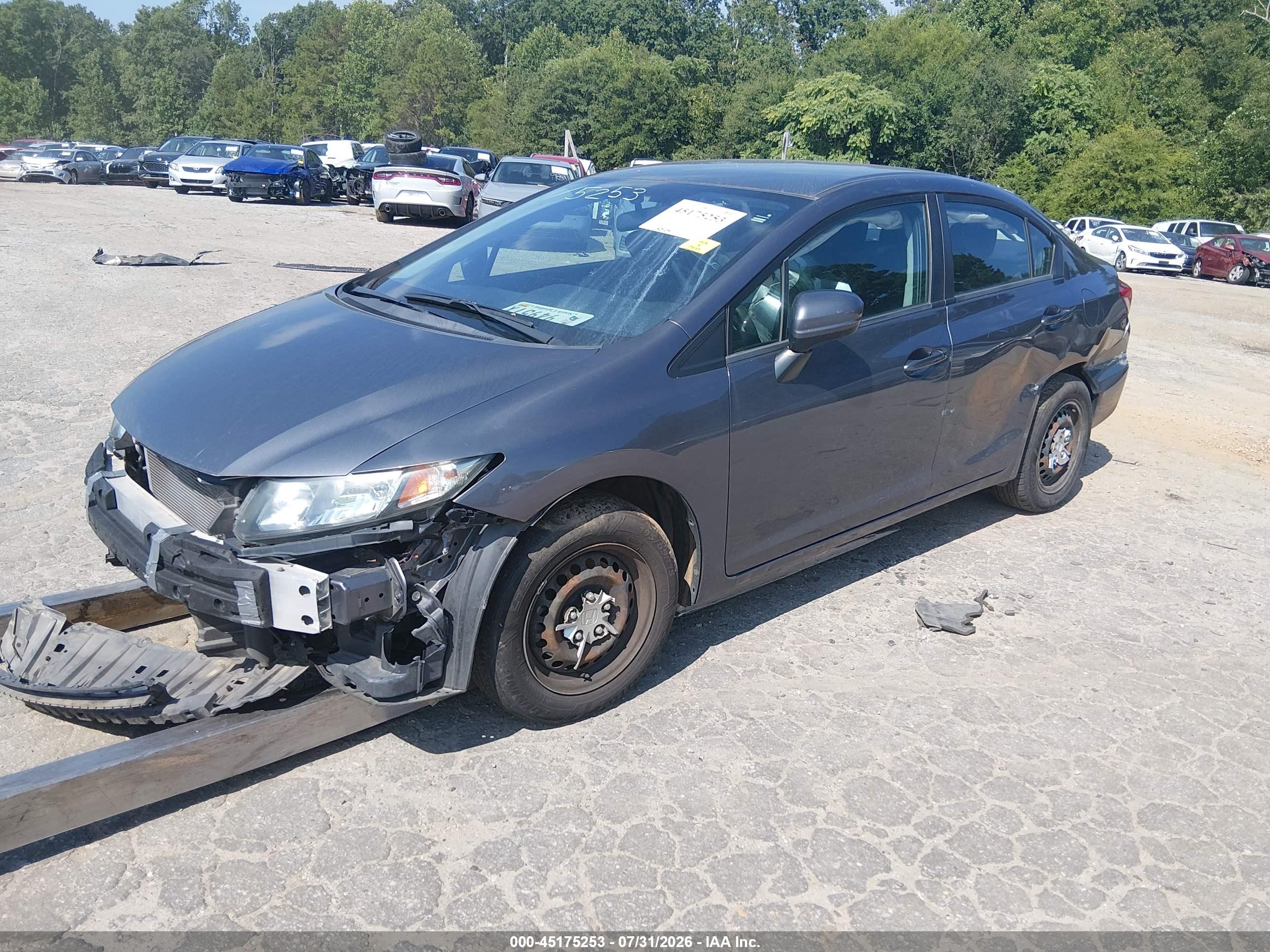 2015 Honda Civic Lx Gray vin: 19XFB2F50FE037357