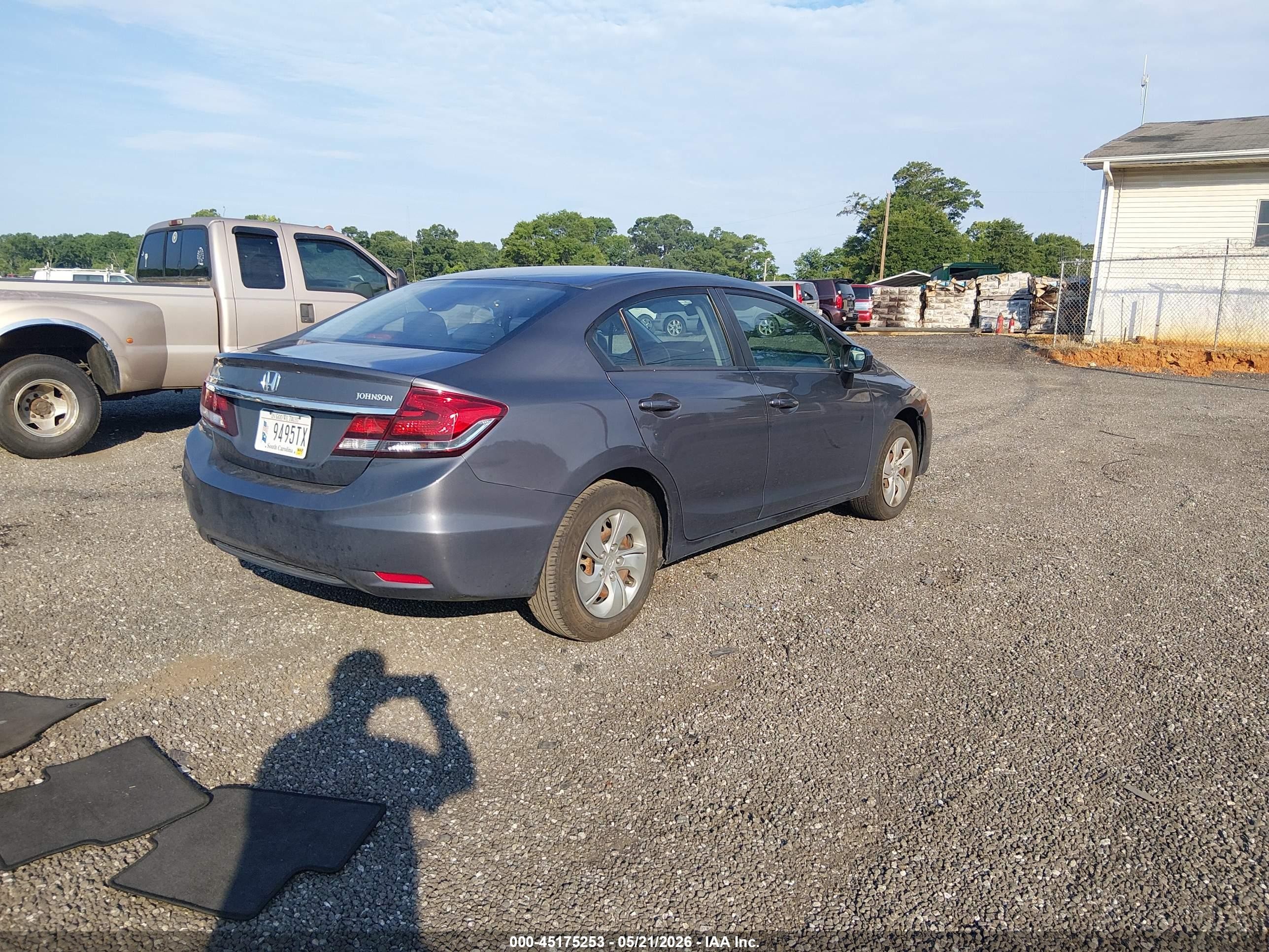 2015 Honda Civic Lx Gray vin: 19XFB2F50FE037357