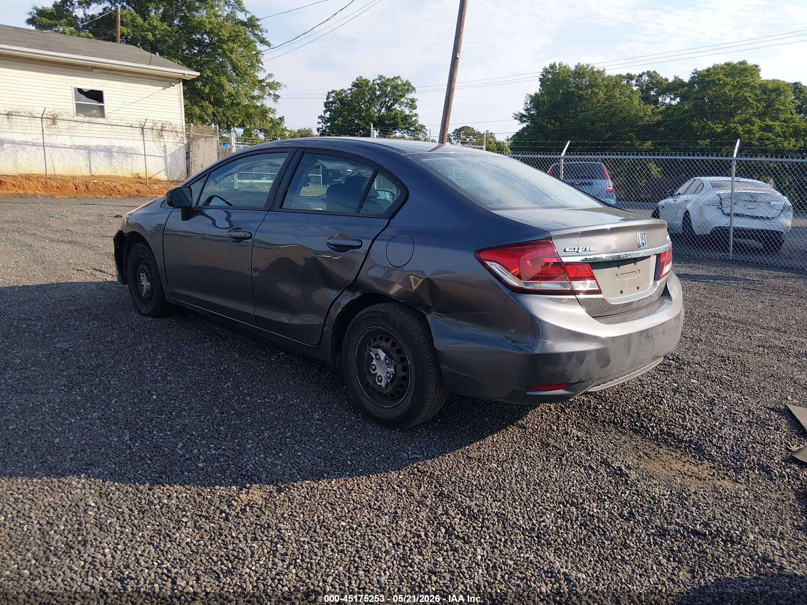 2015 Honda Civic Lx Gray vin: 19XFB2F50FE037357